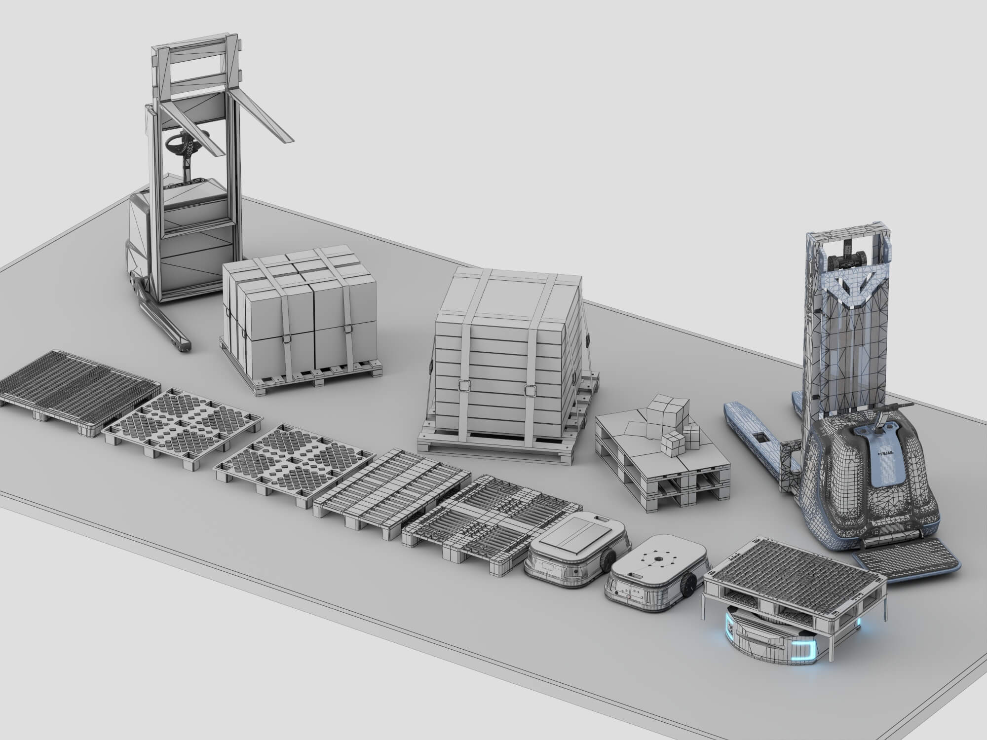 Warehouse Logistics Equipment Pack 3D Model 3D Model