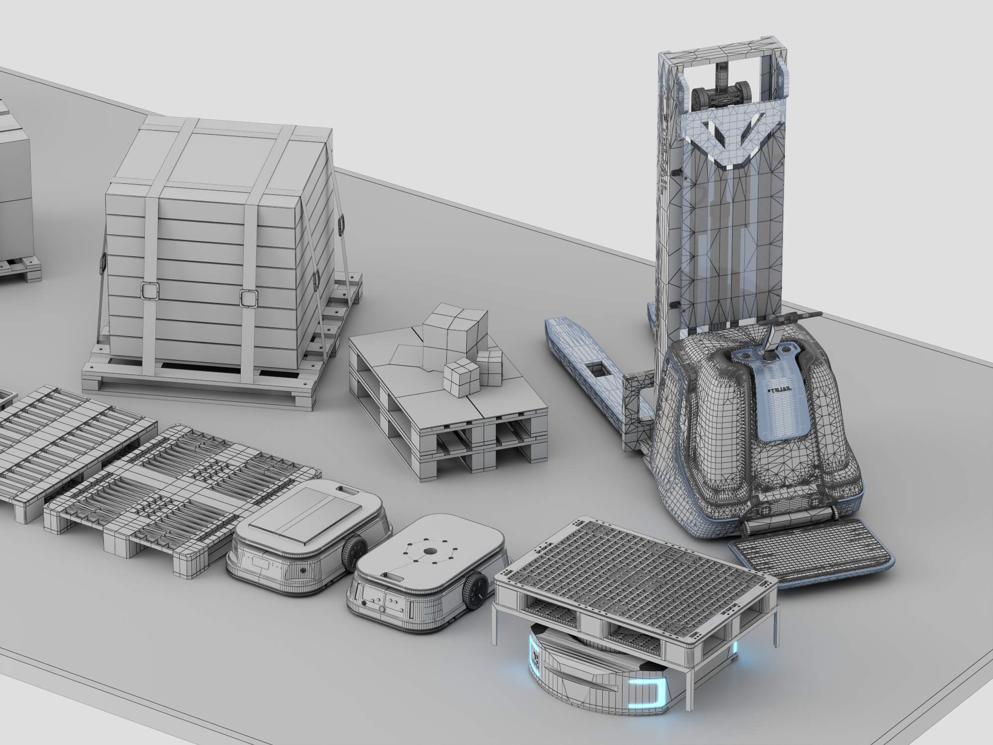 Warehouse Logistics Equipment Pack 3D Model 3D Model