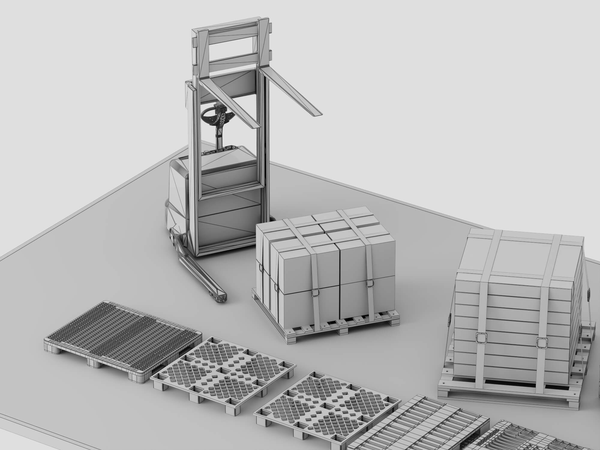 Warehouse Logistics Equipment Pack 3D Model 3D Model