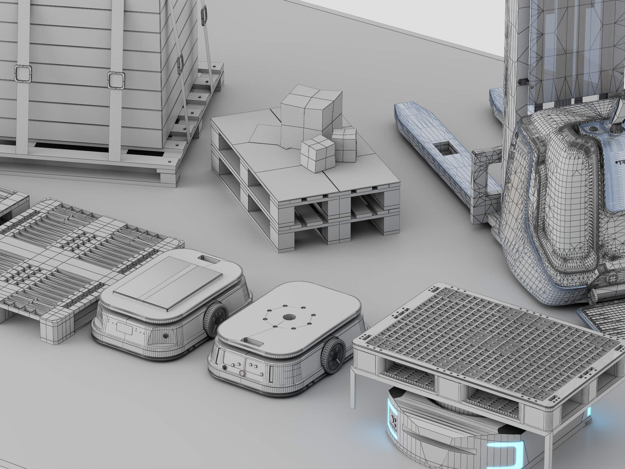 Warehouse Logistics Equipment Pack 3D Model 3D Model