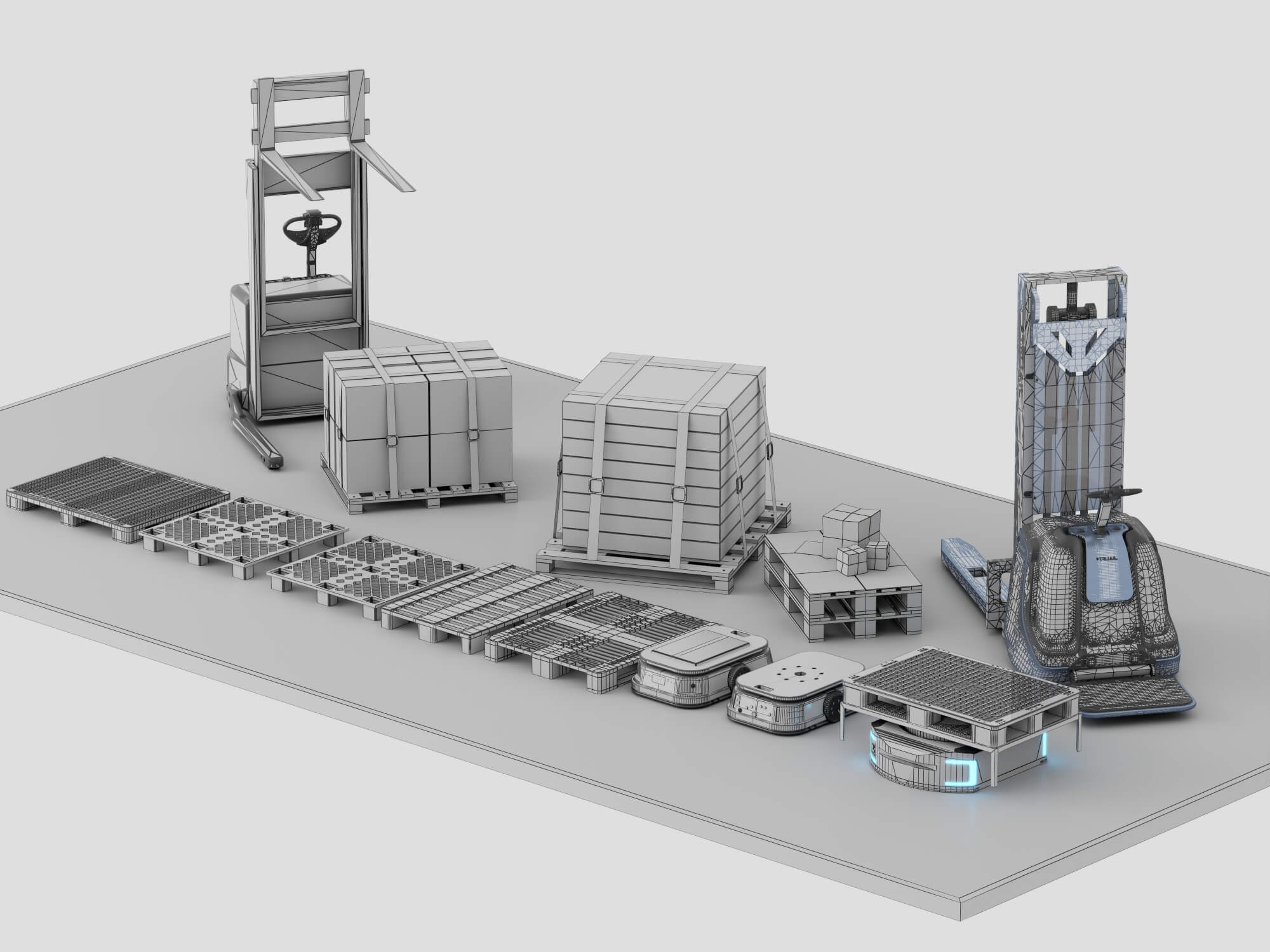 Warehouse Logistics Equipment Pack 3D Model 3D Model