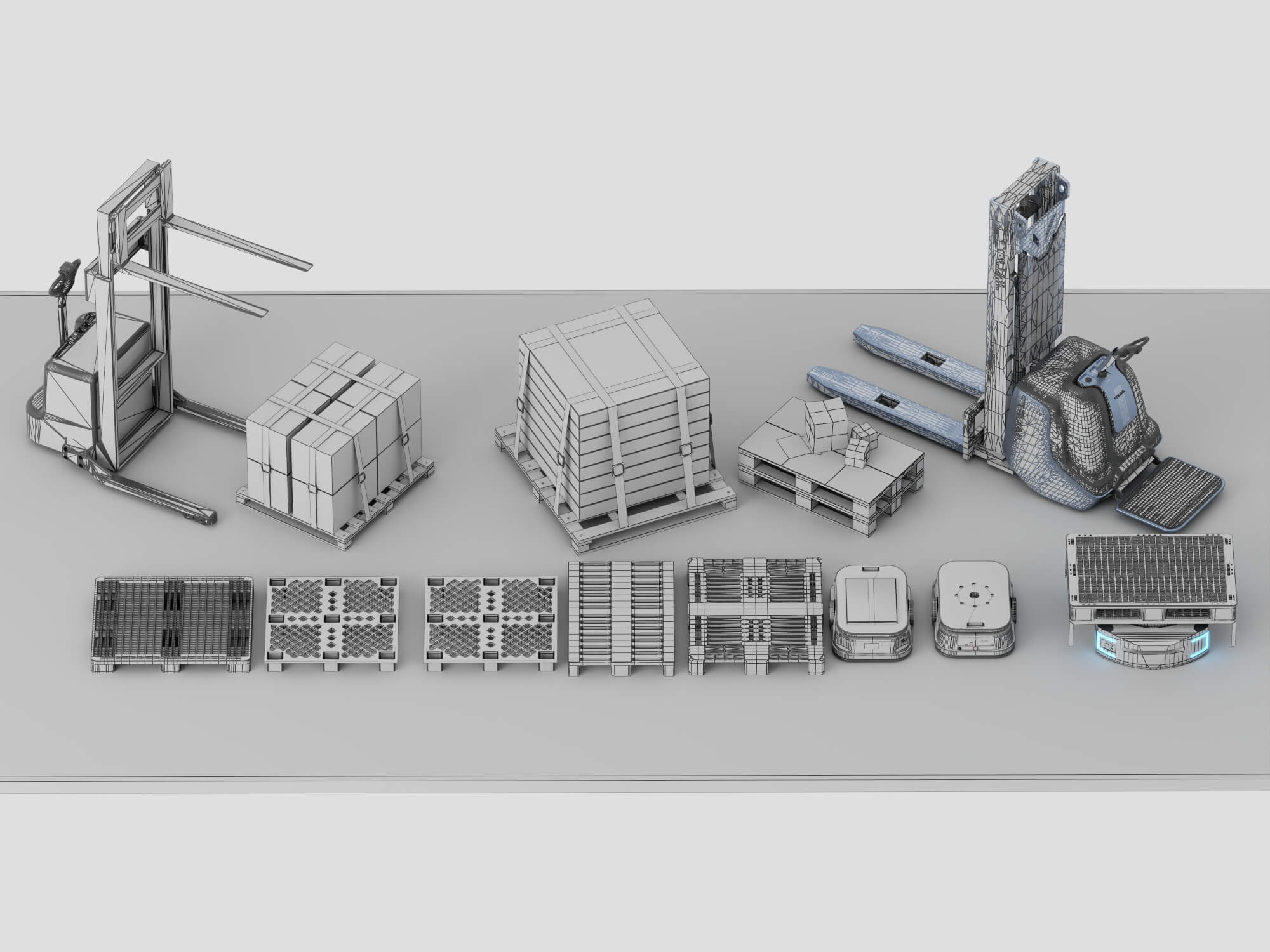 Warehouse Logistics Equipment Pack 3D Model 3D Model