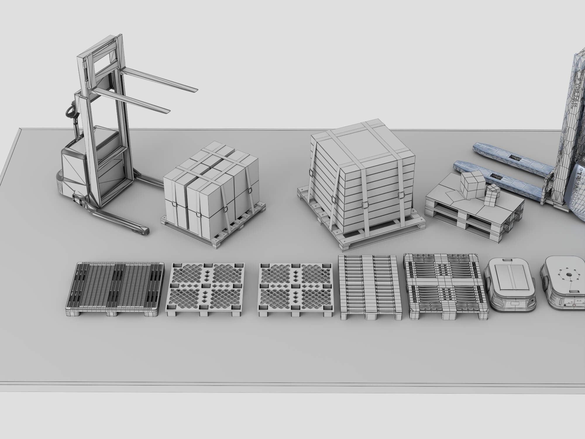 Warehouse Logistics Equipment Pack 3D Model 3D Model