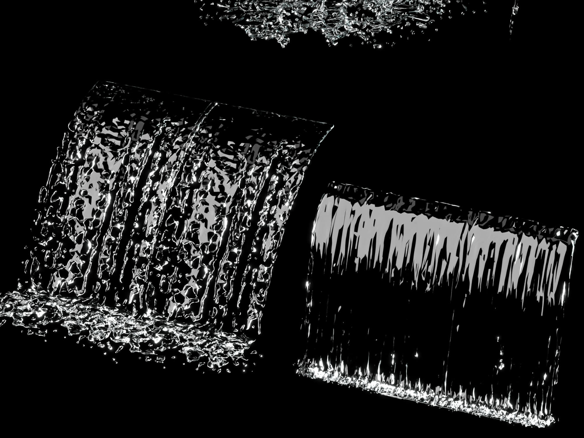 Water Fountain and Waterfall 3D Asset 3D Model