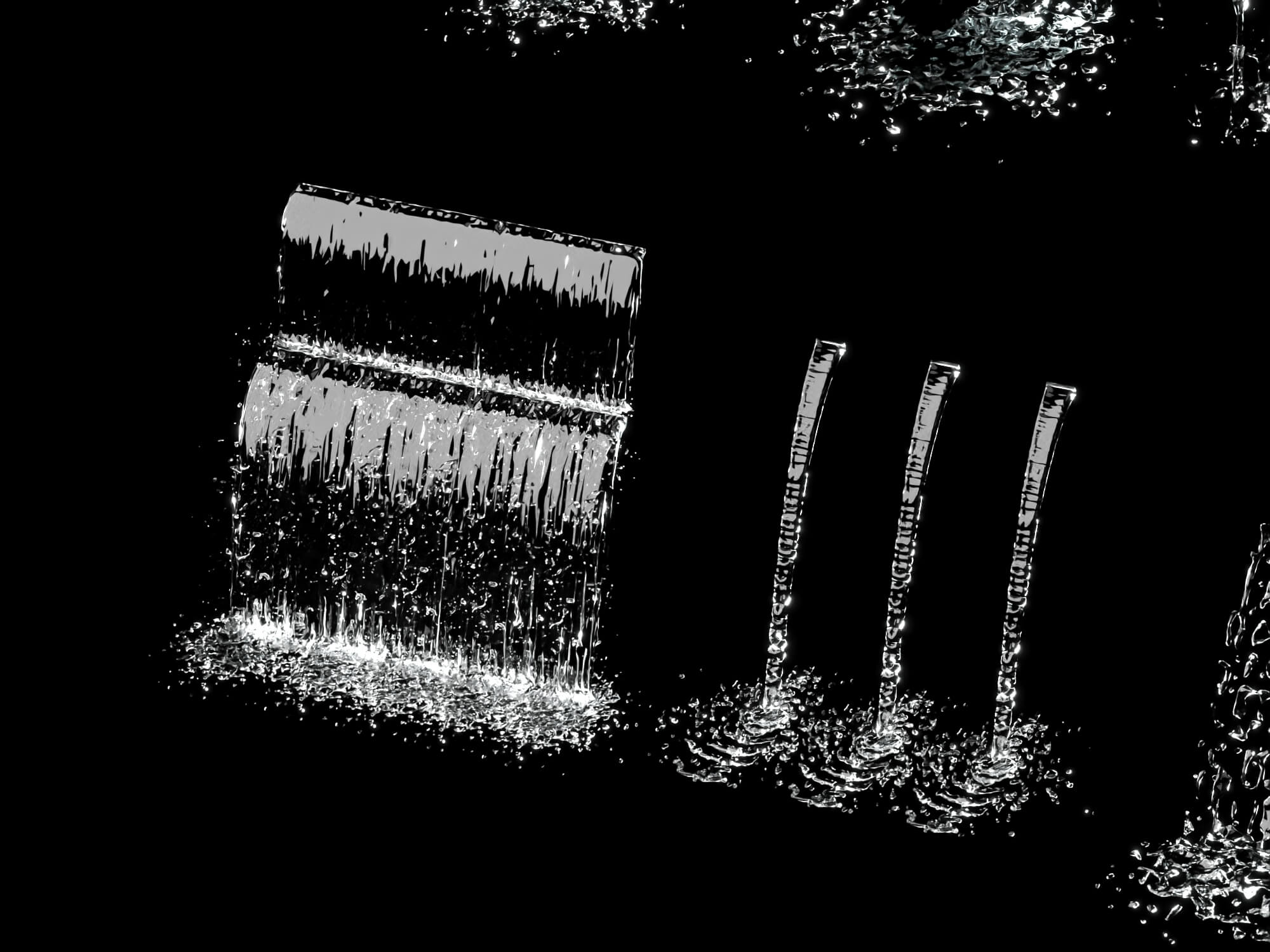 Water Fountain and Waterfall 3D Asset 3D Model