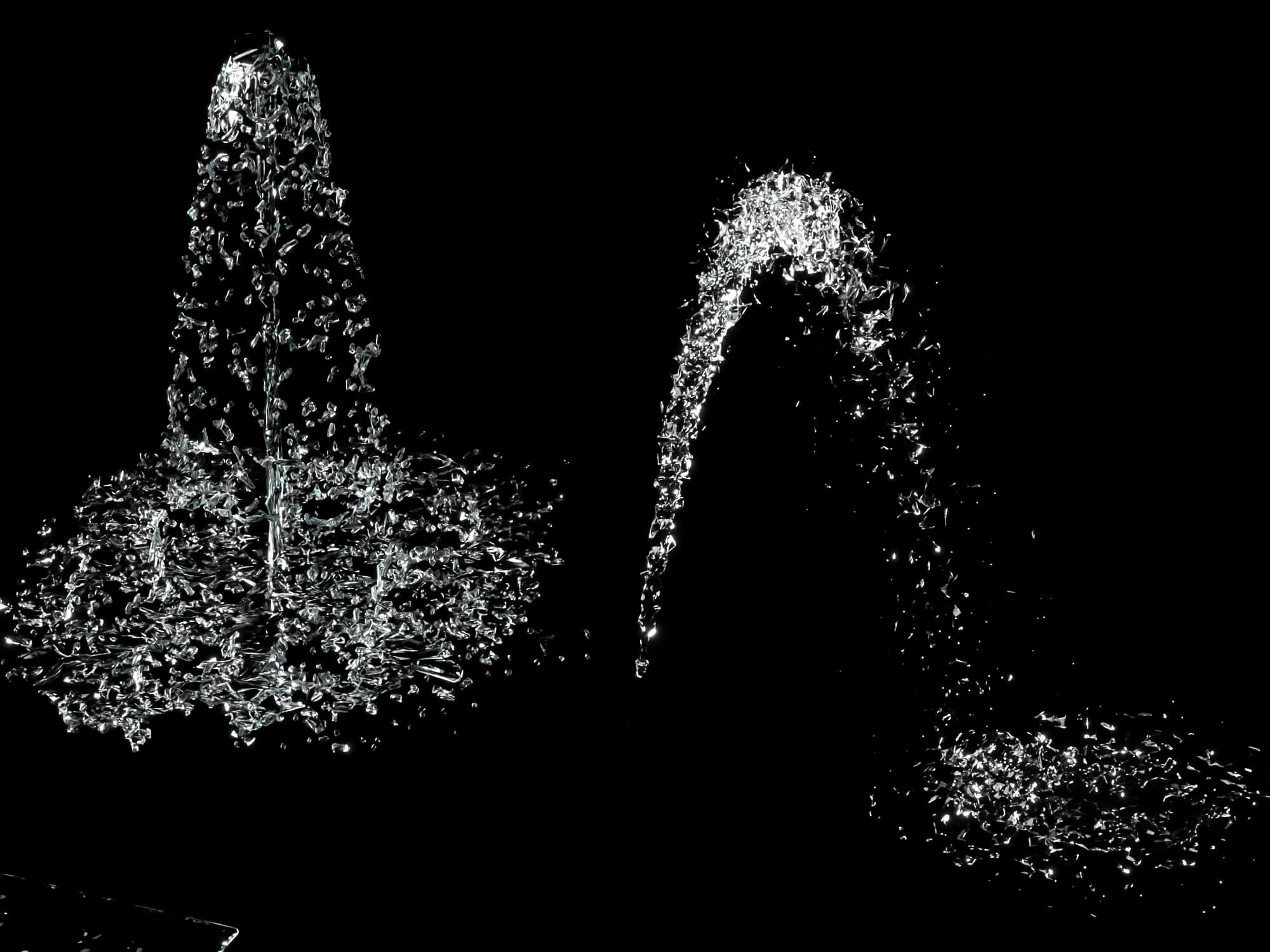 Water Fountain and Waterfall 3D Asset 3D Model