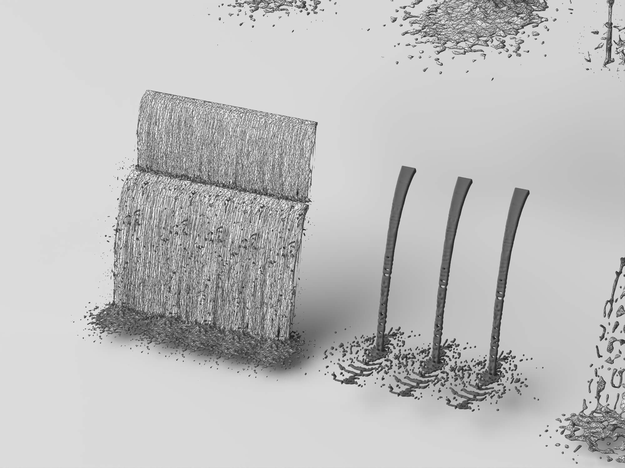 Water Fountain and Waterfall 3D Asset 3D Model