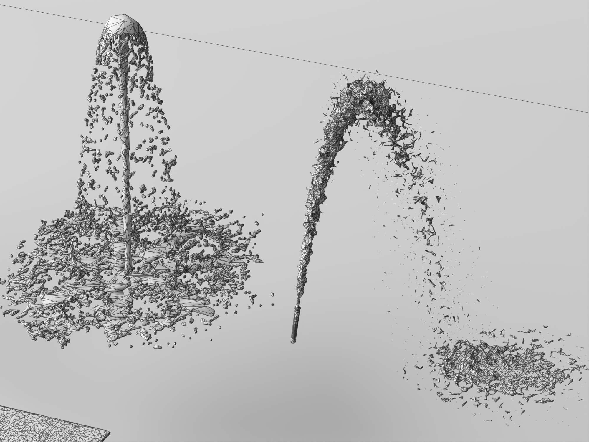 Water Fountain and Waterfall 3D Asset 3D Model