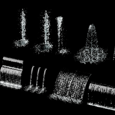 Water Fountain and Waterfall 3D Asset
