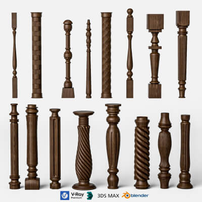 Wooden Baluster and Table Leg Collection