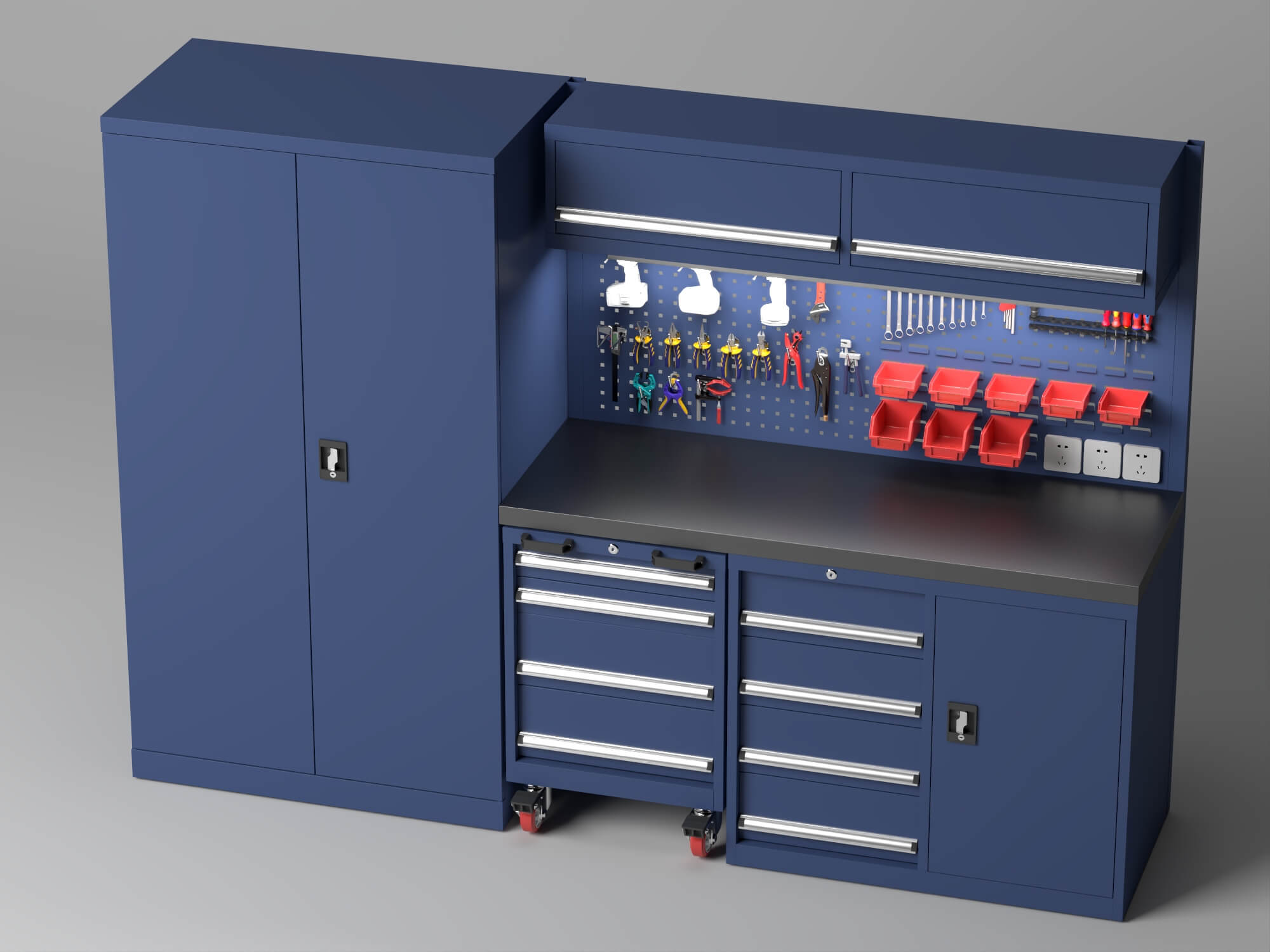 Workshop Tool Cabinet Workstation Asset 3D Model