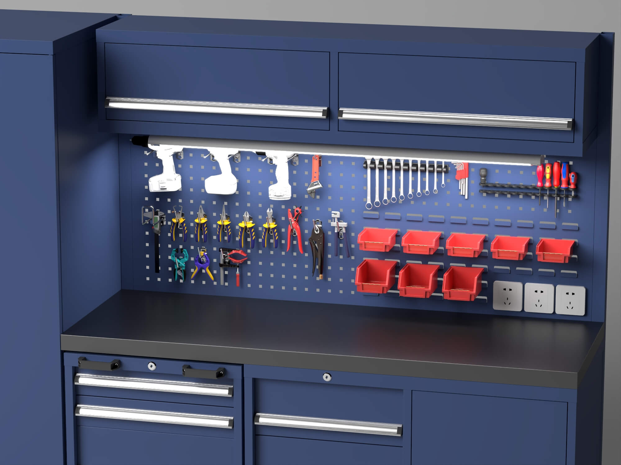 Workshop Tool Cabinet Workstation Asset 3D Model