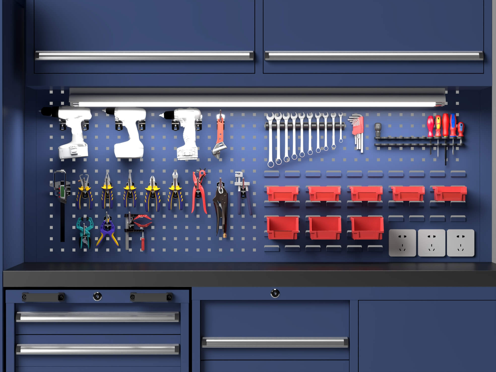 Workshop Tool Cabinet Workstation Asset 3D Model