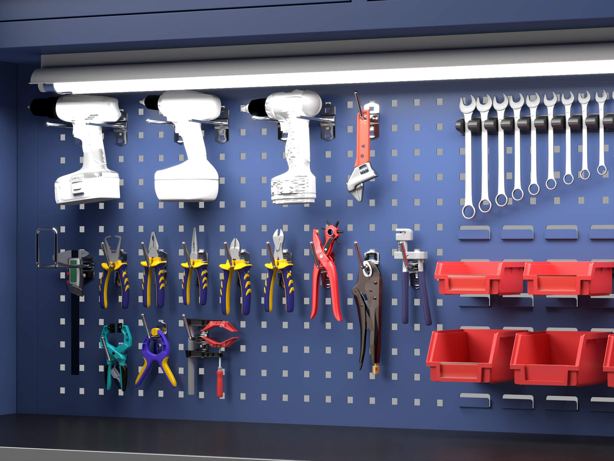 Workshop Tool Cabinet Workstation Asset 3D Model