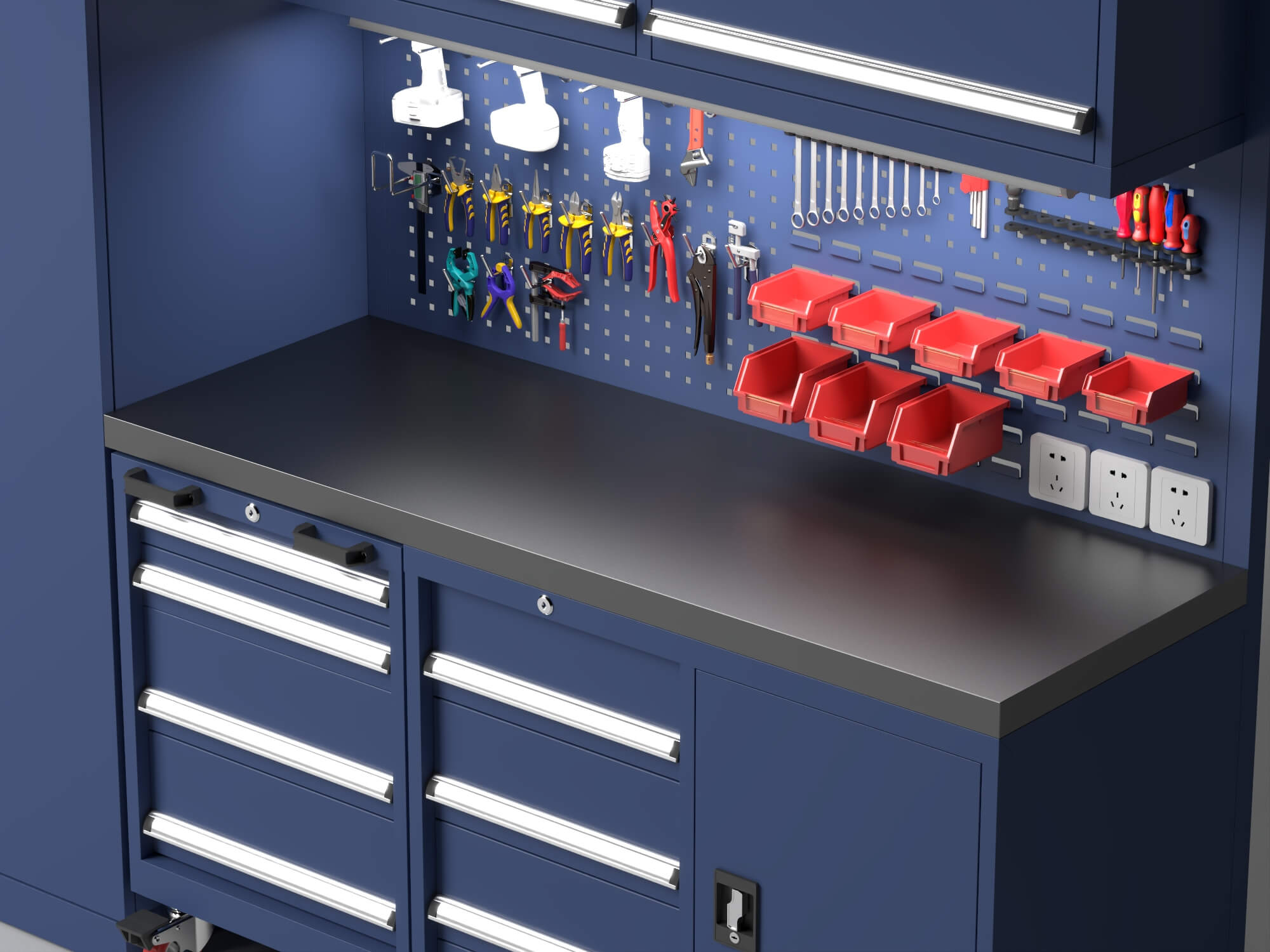 Workshop Tool Cabinet Workstation Asset 3D Model