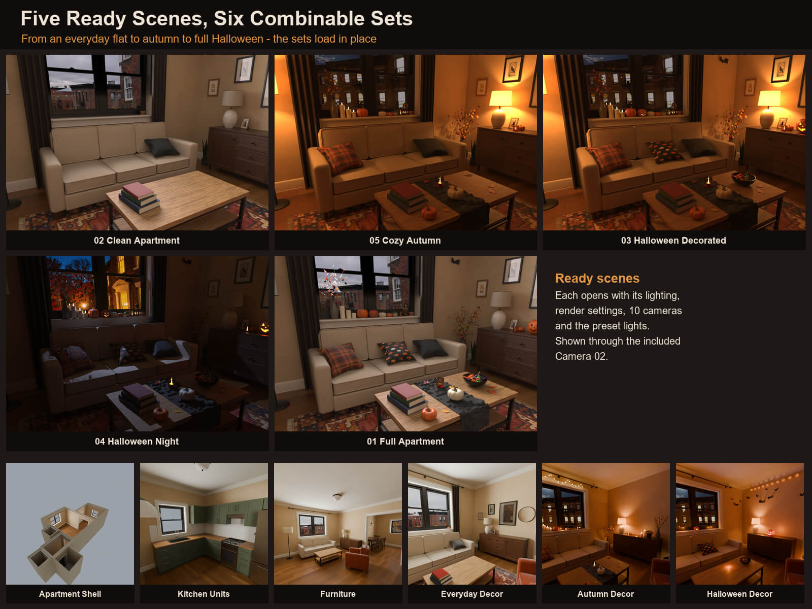 Halloween Apartment for DAZ Studio Daz Content