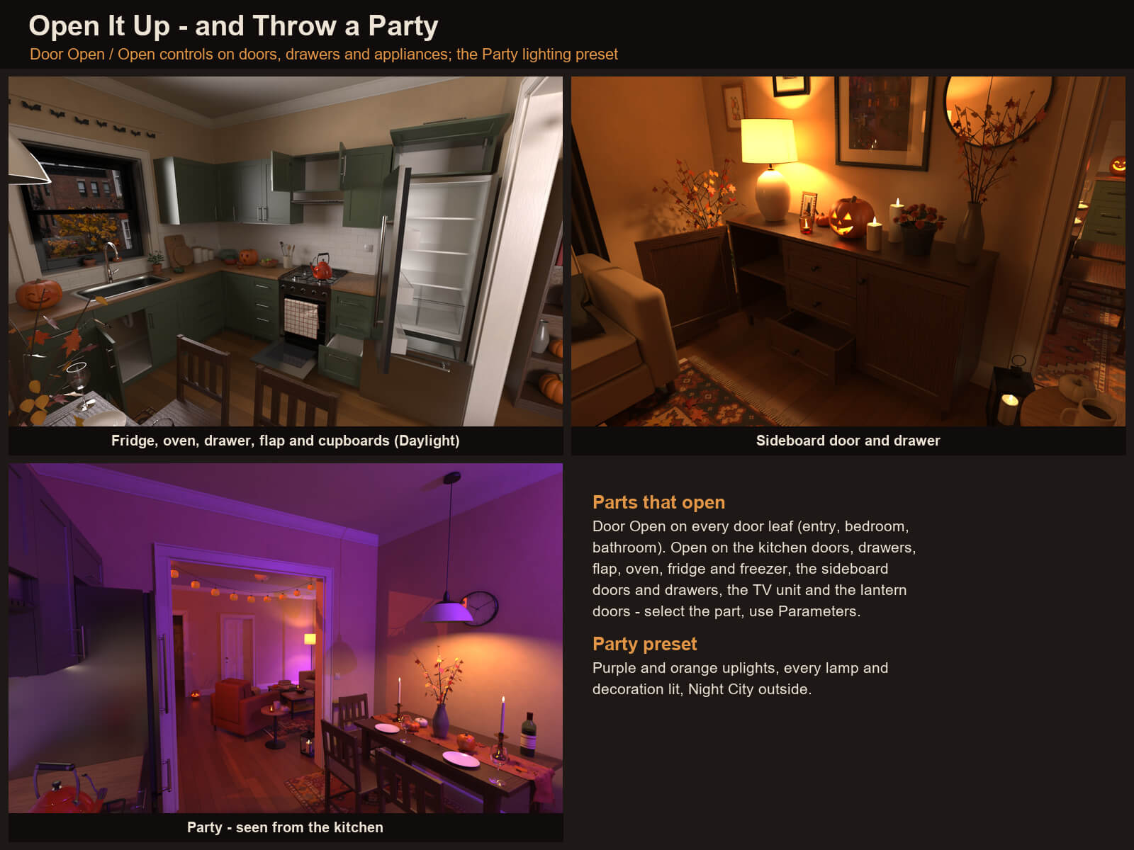Halloween Apartment for DAZ Studio Daz Content