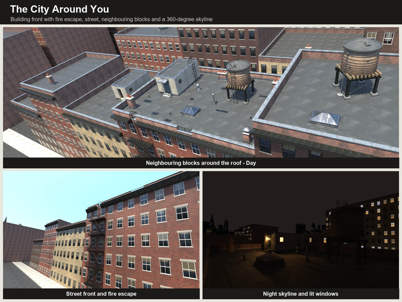 NYC Tenement Rooftop for DAZ Studio Daz Content