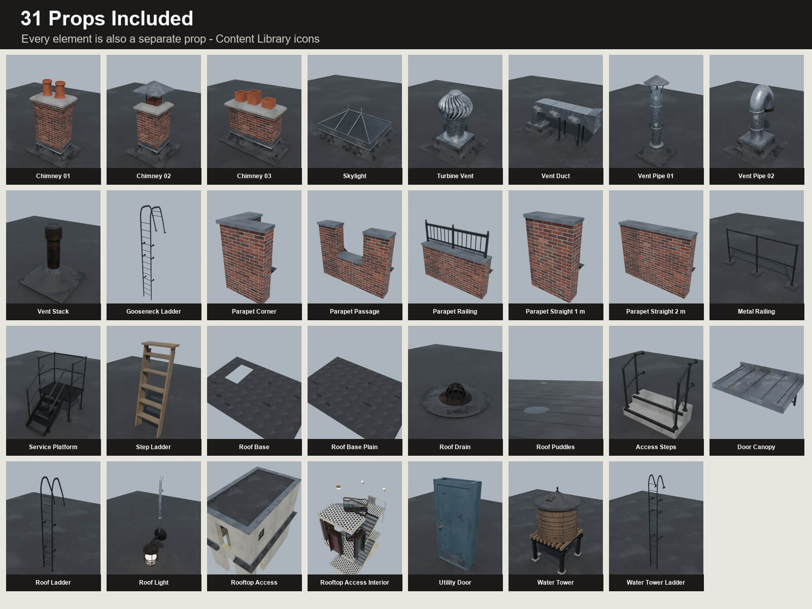 NYC Tenement Rooftop for DAZ Studio Daz Content