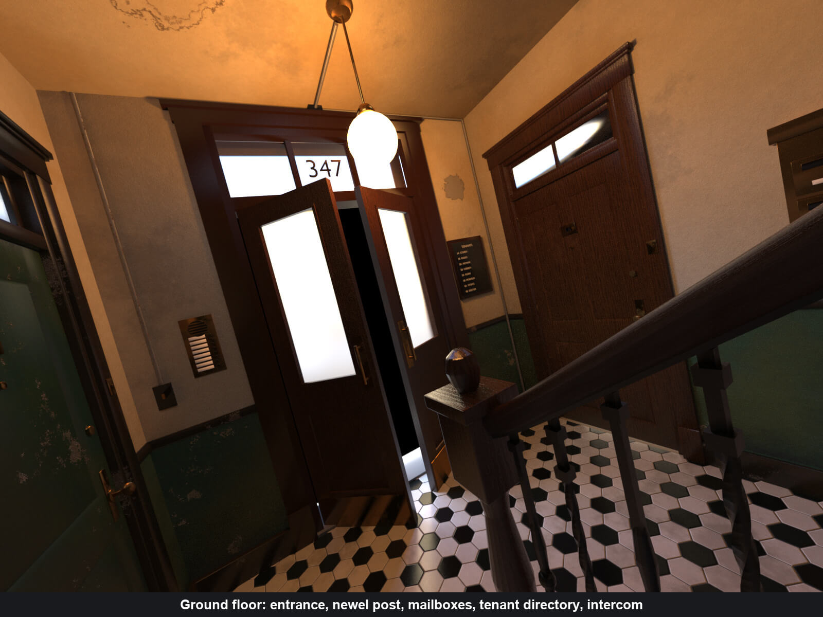 NYC Tenement Staircase for DAZ Studio Daz Content