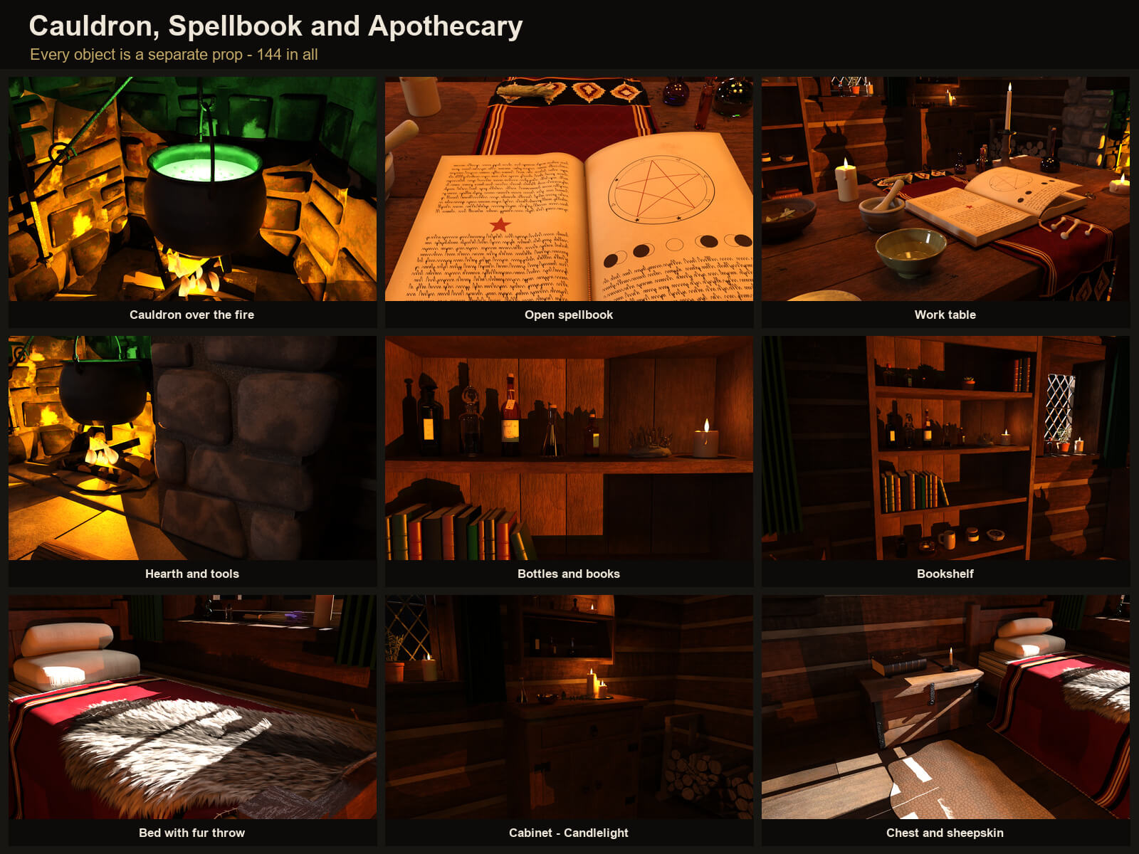 Witch Hut Interior for DAZ Studio Daz Content