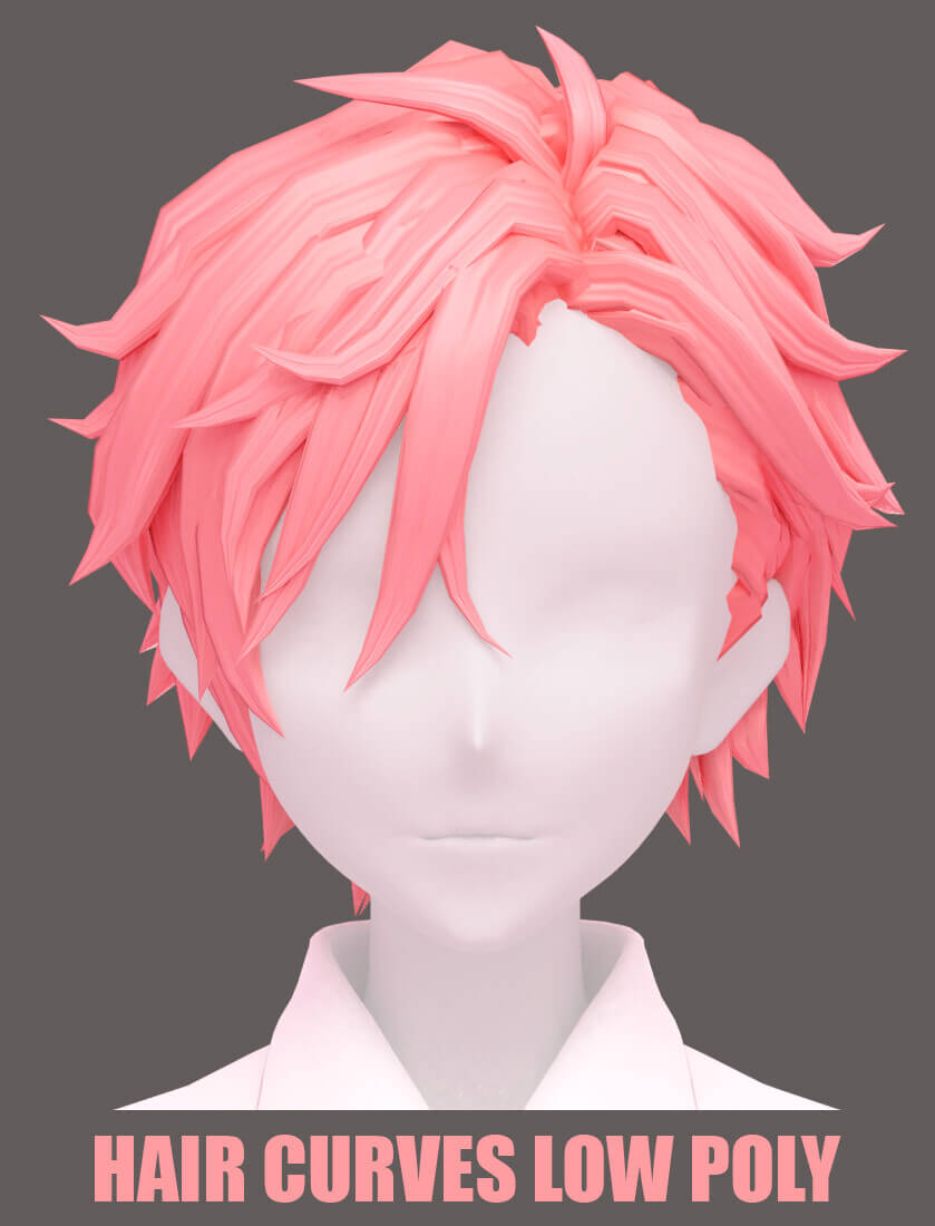 Male Hairstyle 3D Model