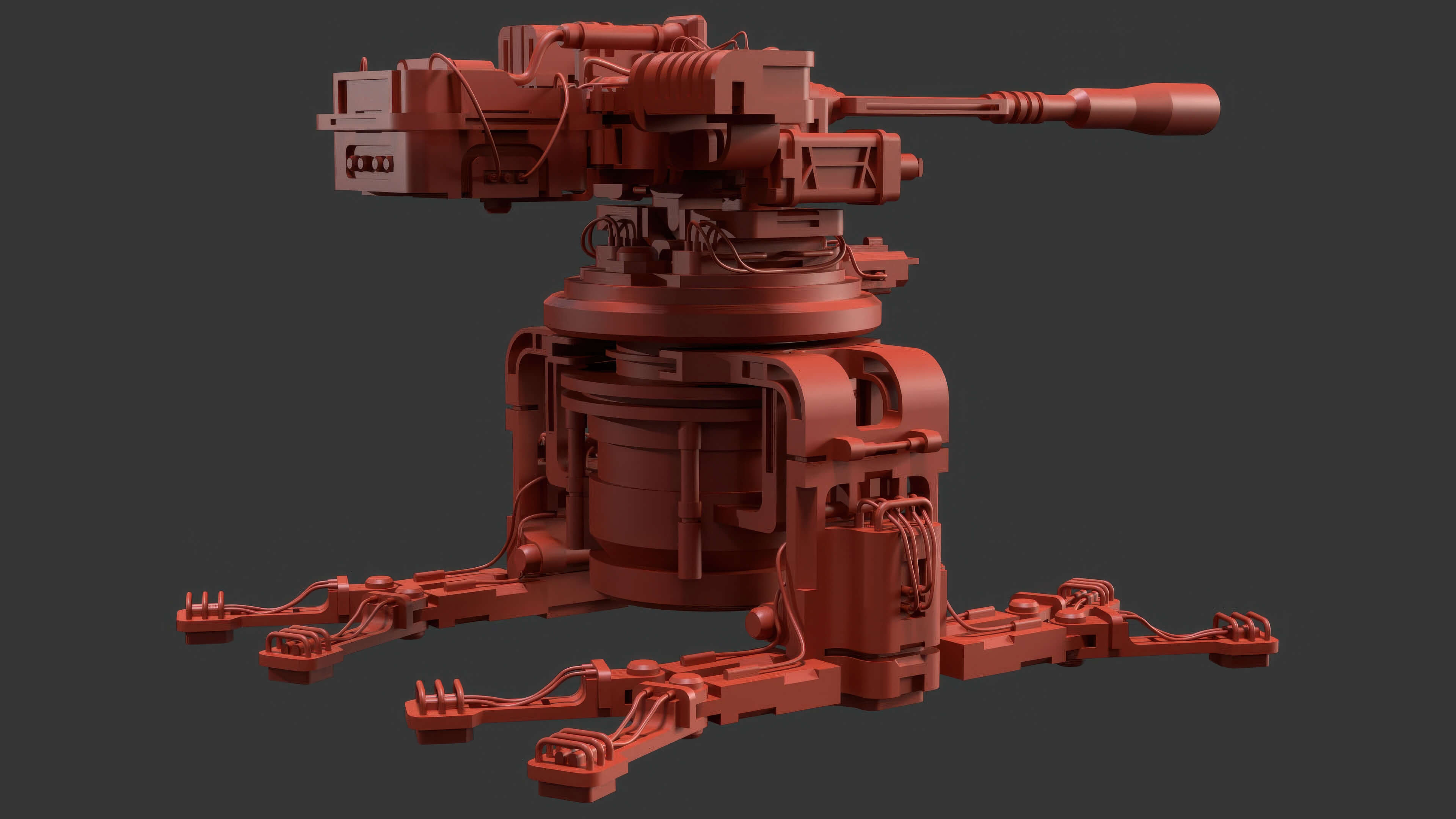 Sentry Gun-1-Desert-Dirty 3D Model