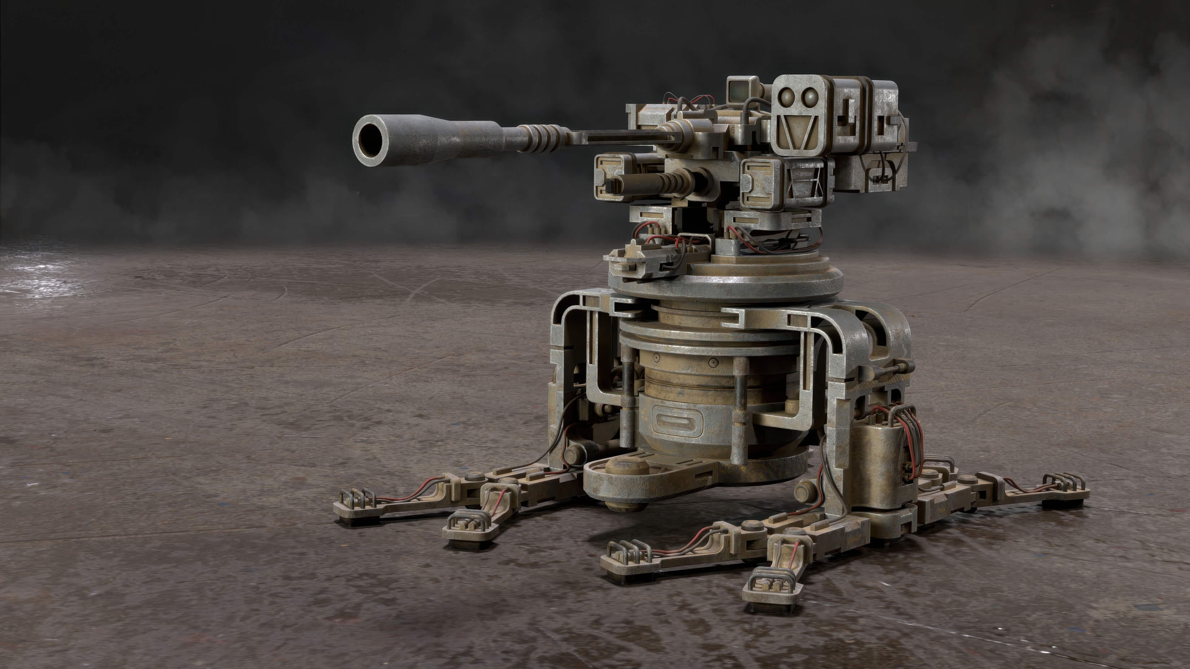 Sentry Gun-1-Urban-Dirty 3D Model
