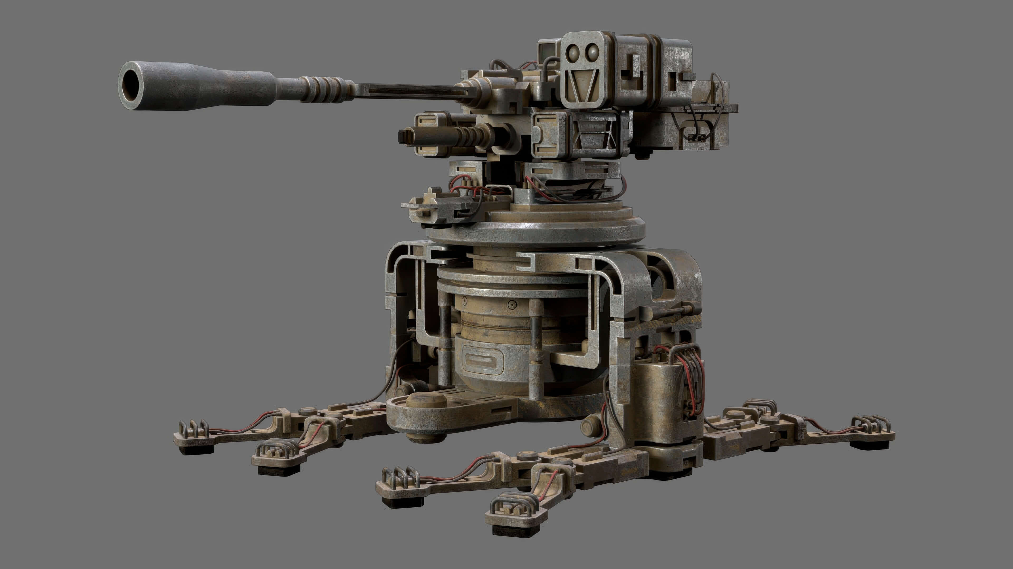 Sentry Gun-1-Urban-Dirty 3D Model