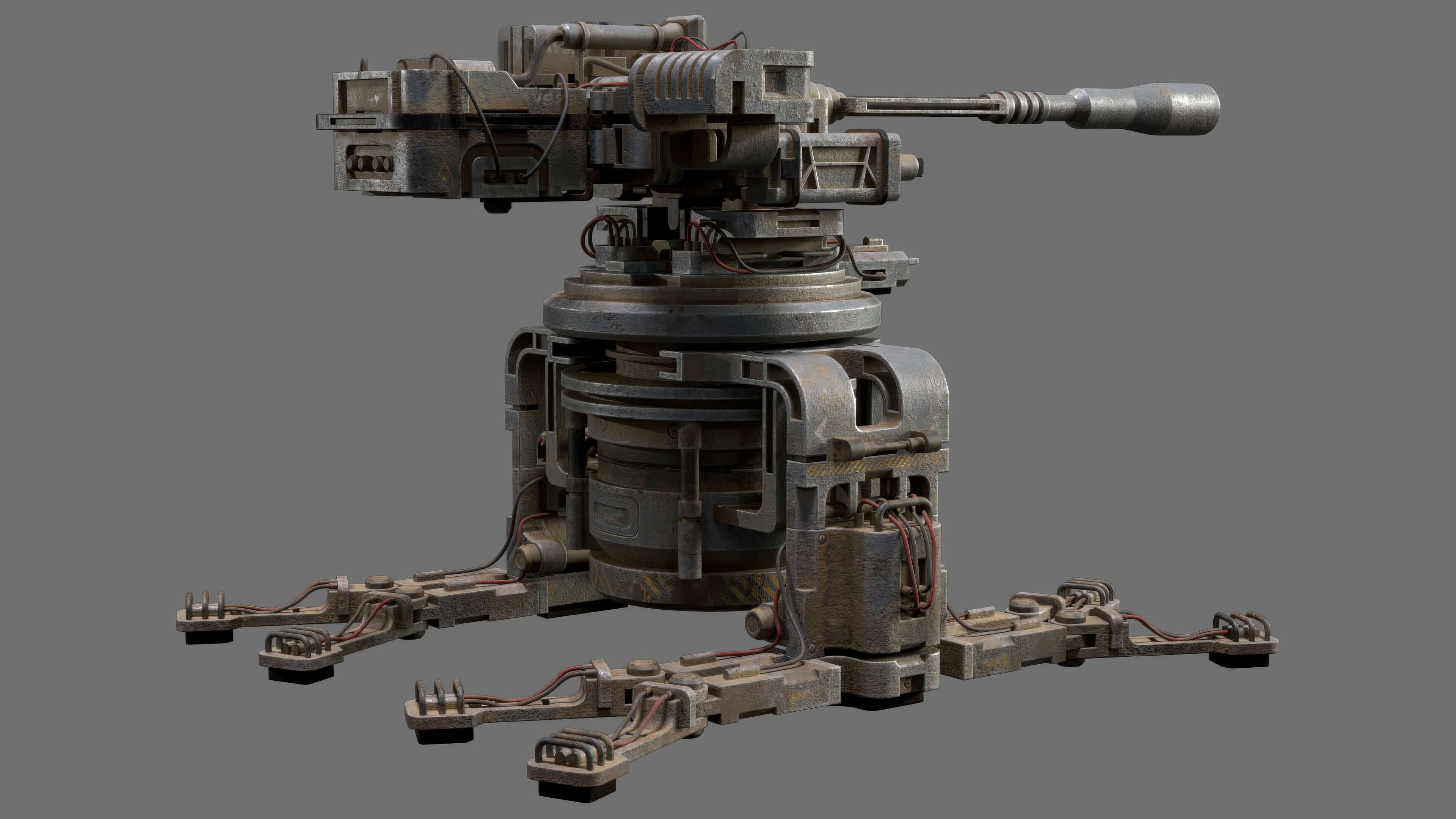 Sentry Gun-1-Urban-Dirty 3D Model