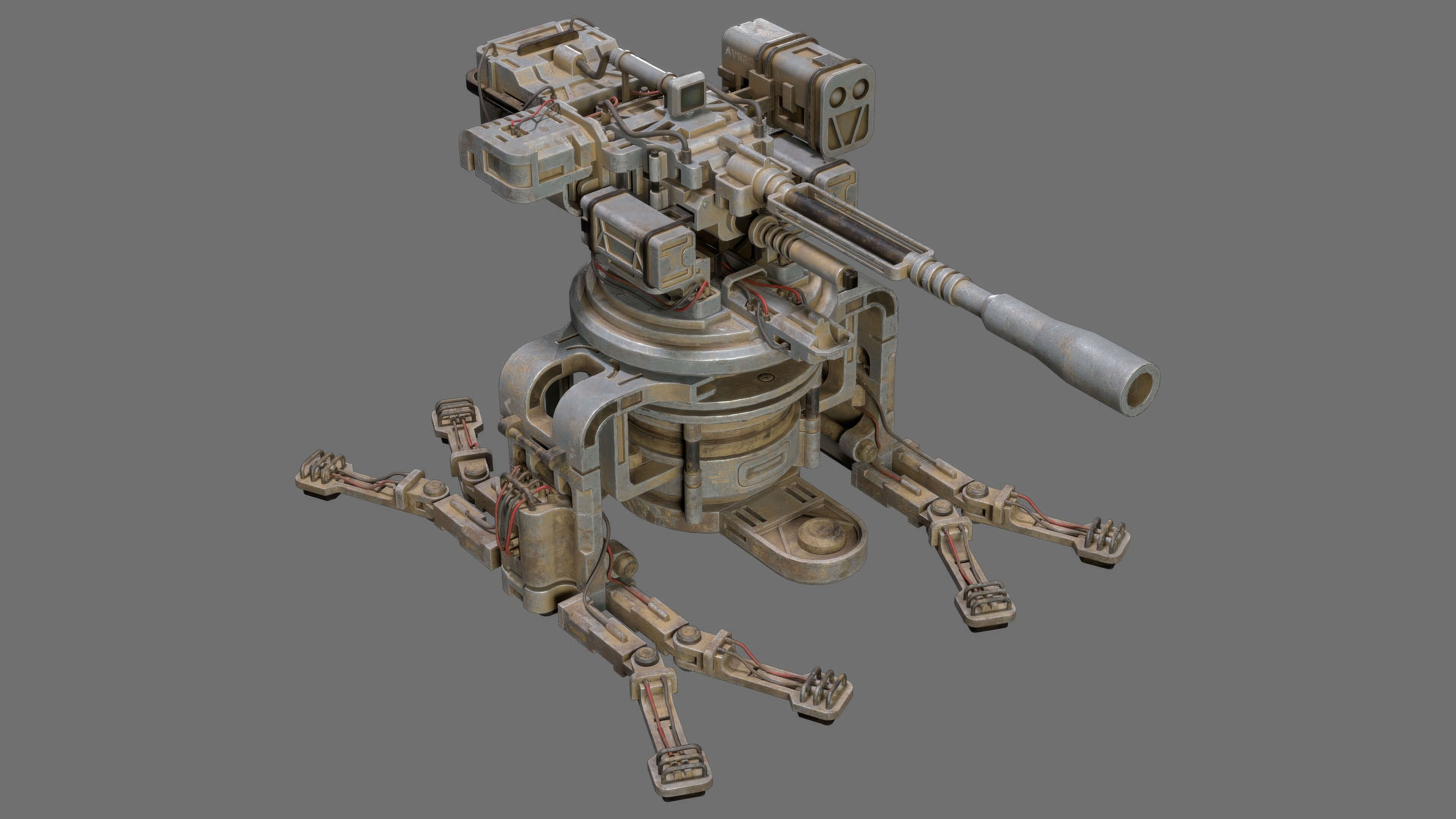 Sentry Gun-1-Urban-Dirty 3D Model