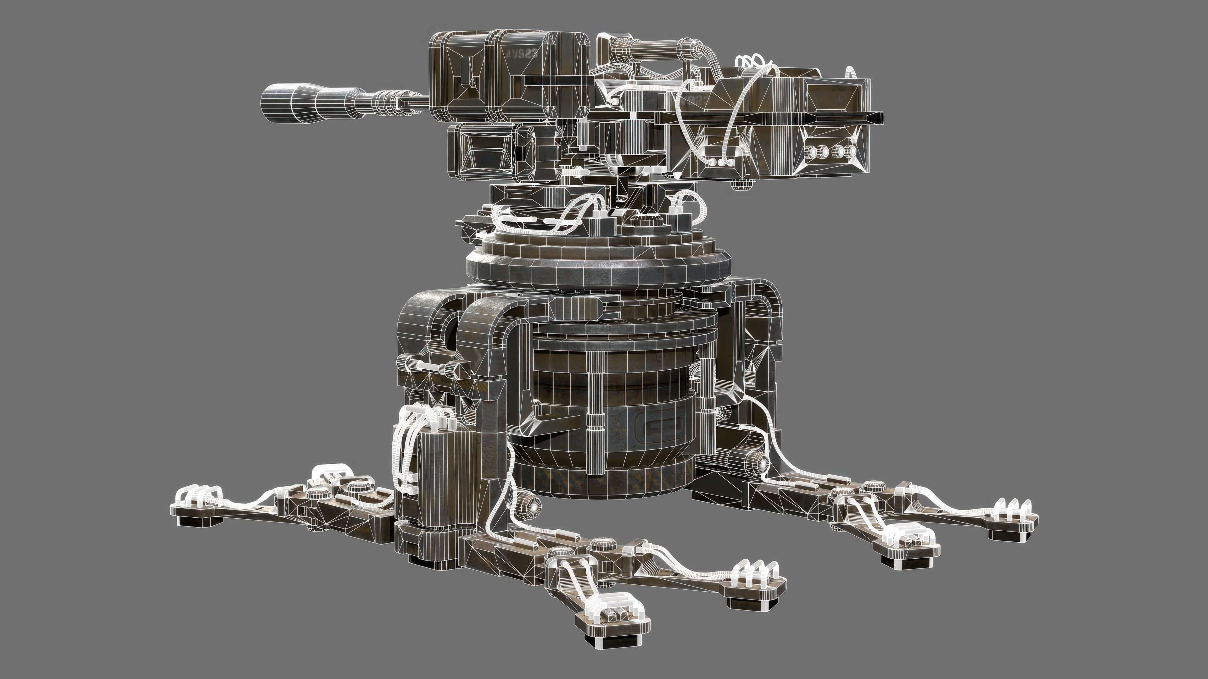 Sentry Gun-1-Urban-Dirty 3D Model