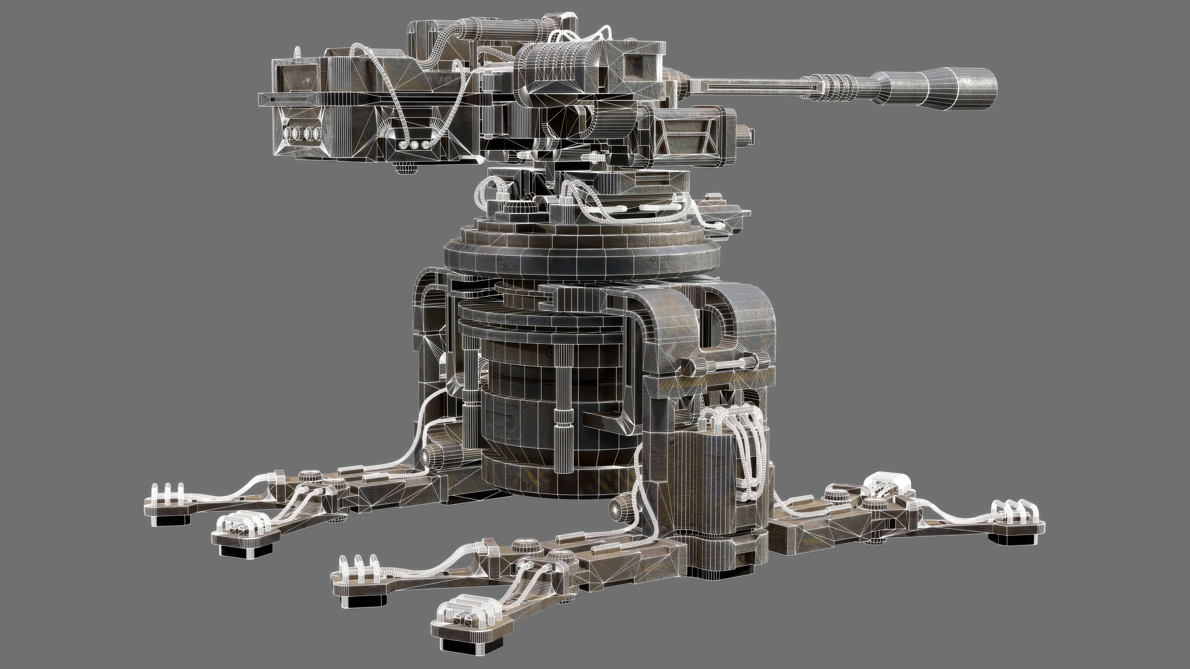 Sentry Gun-1-Urban-Dirty 3D Model