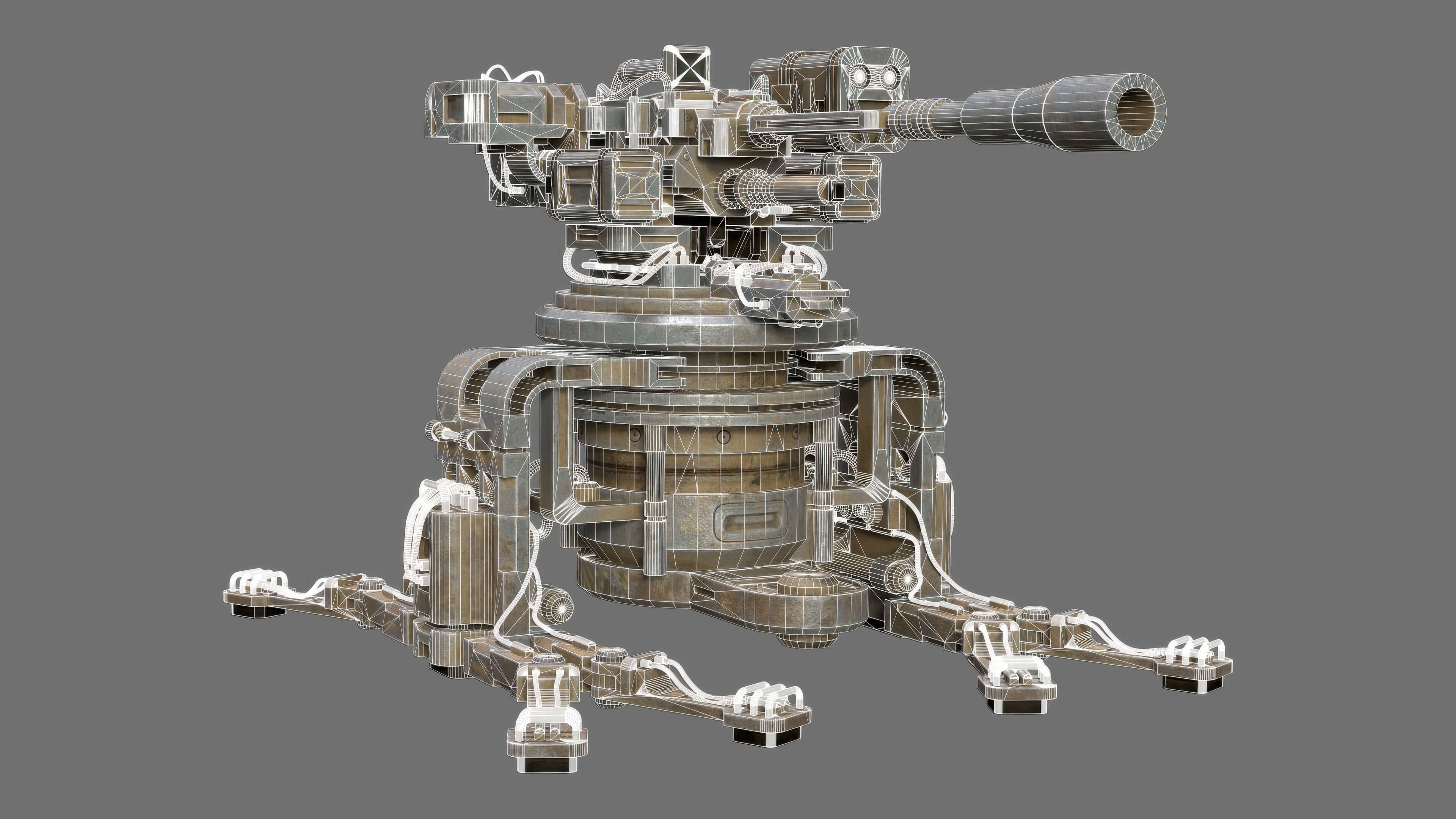 Sentry Gun-1-Urban-Dirty 3D Model