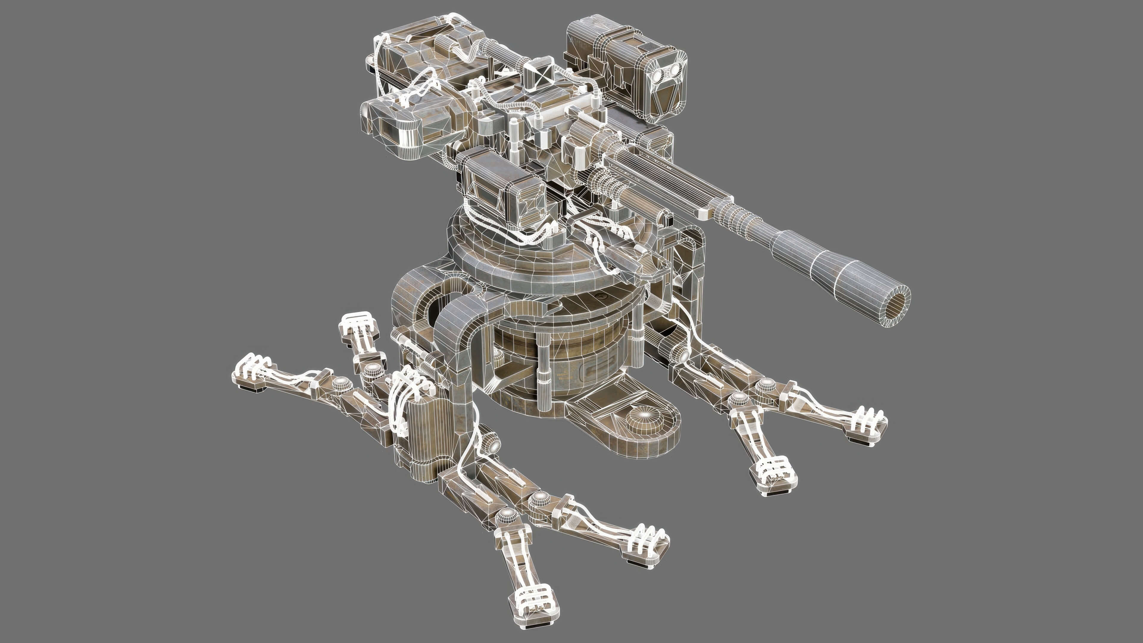 Sentry Gun-1-Urban-Dirty 3D Model