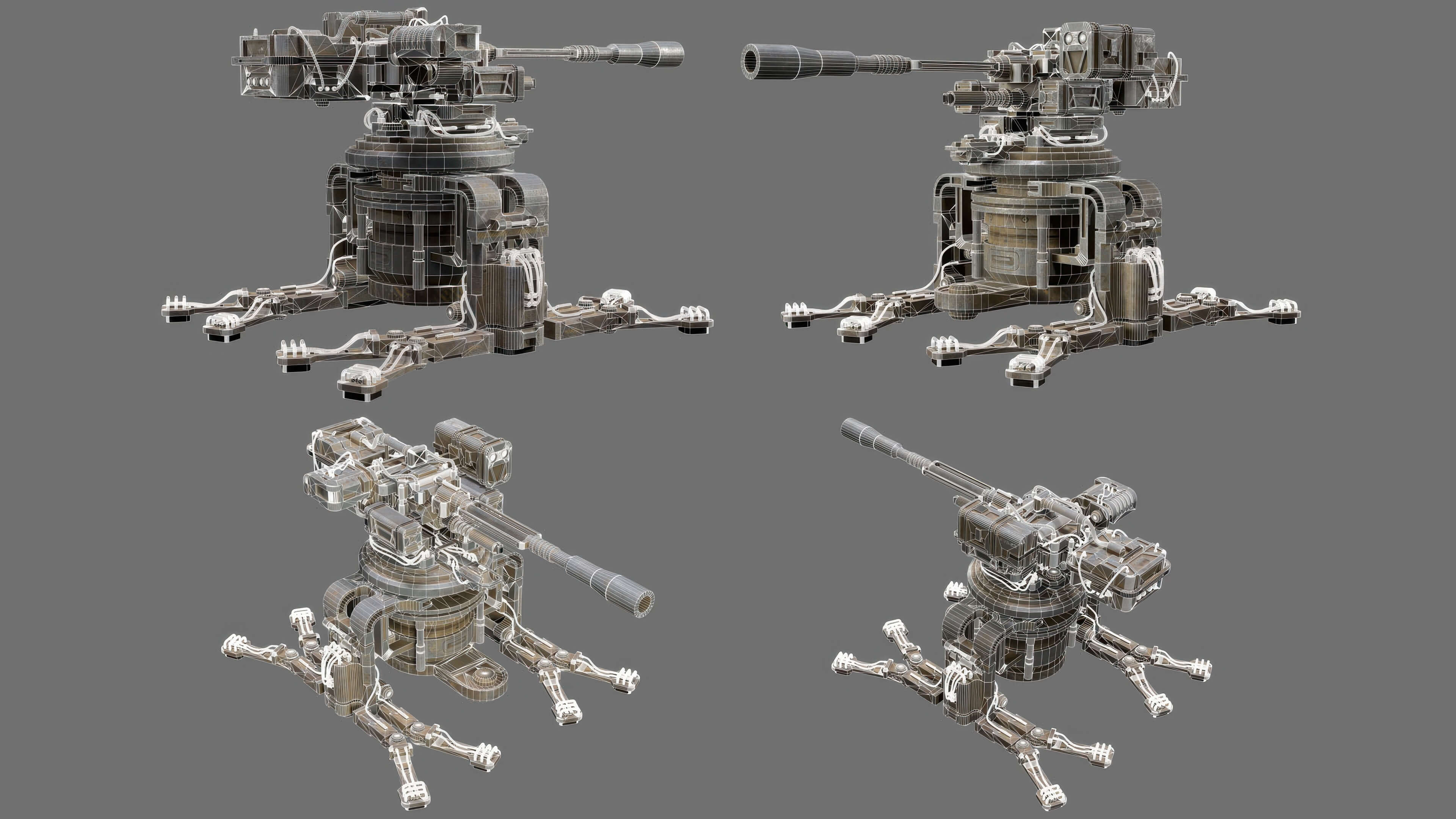 Sentry Gun-1-Urban-Dirty 3D Model