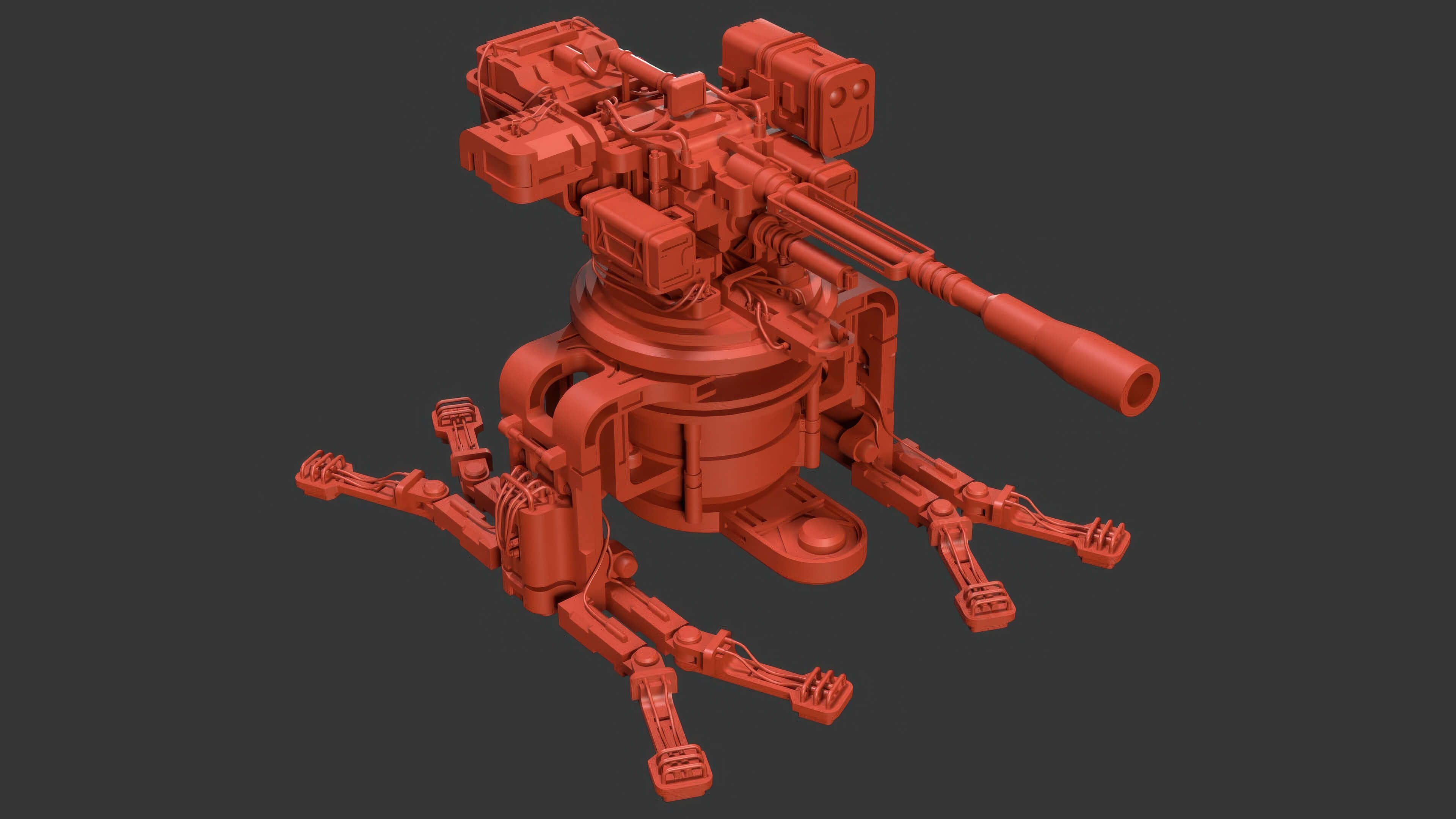 Sentry Gun-1-Urban-Dirty 3D Model