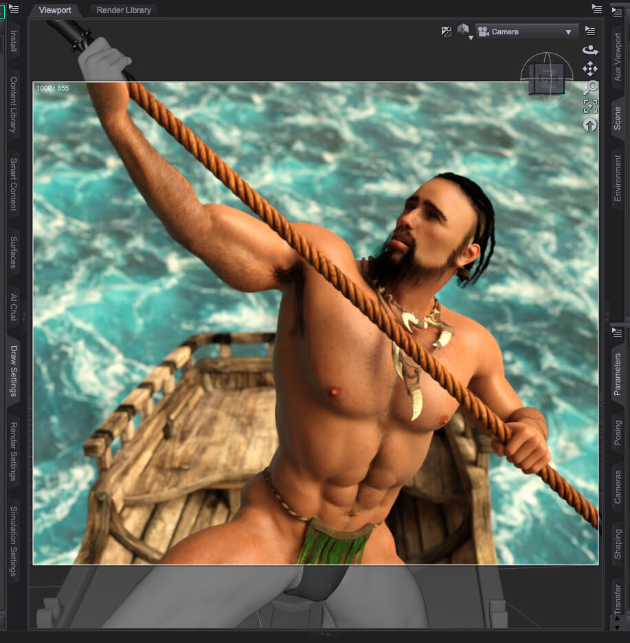 Fishing 3D Render, Digital Artwork by Avid Renderer