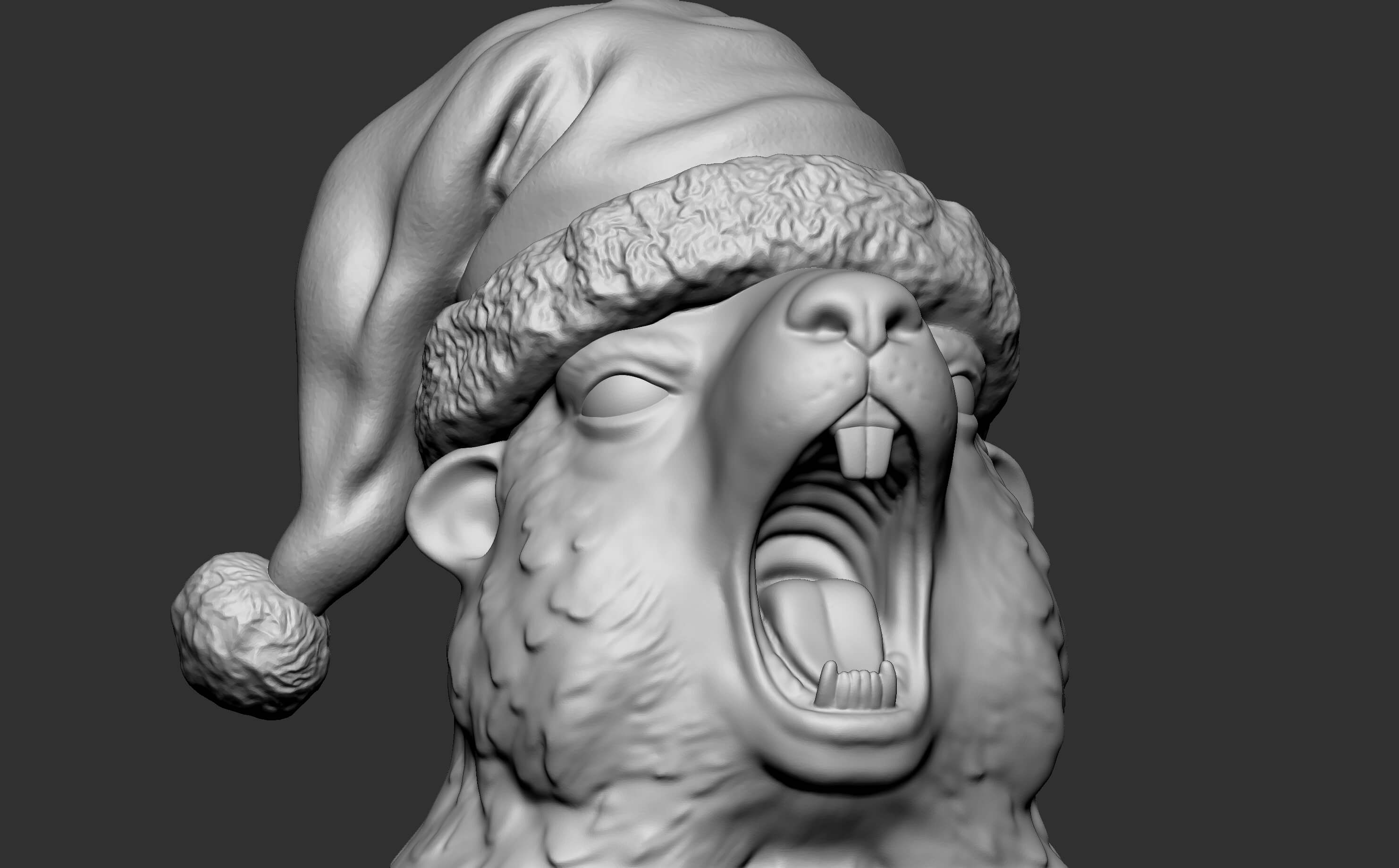 Detailed Christmas Marmot 3D Print Model 3D Model