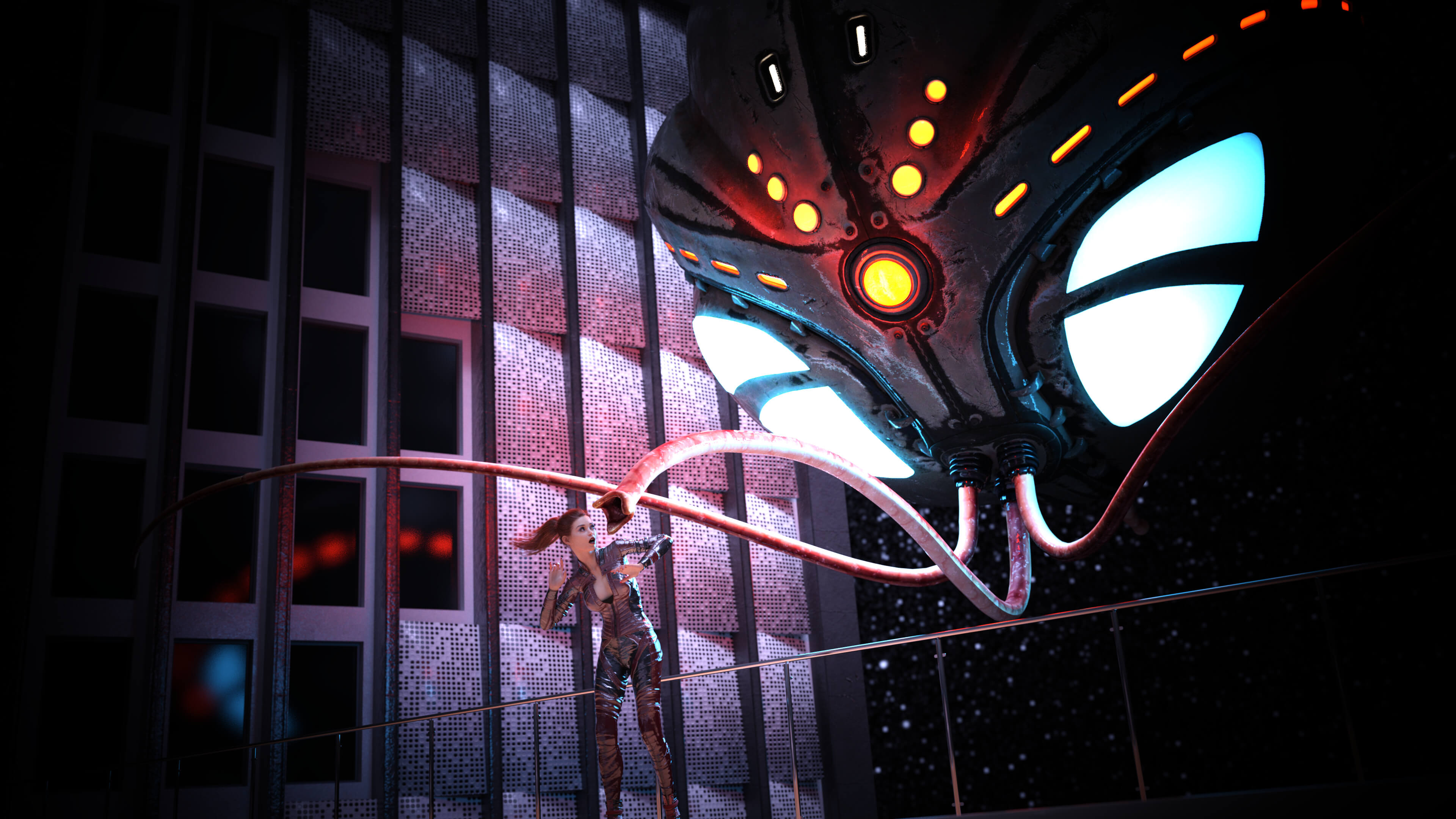 Abductor 3D Render, Digital Artwork by Azzamacazza