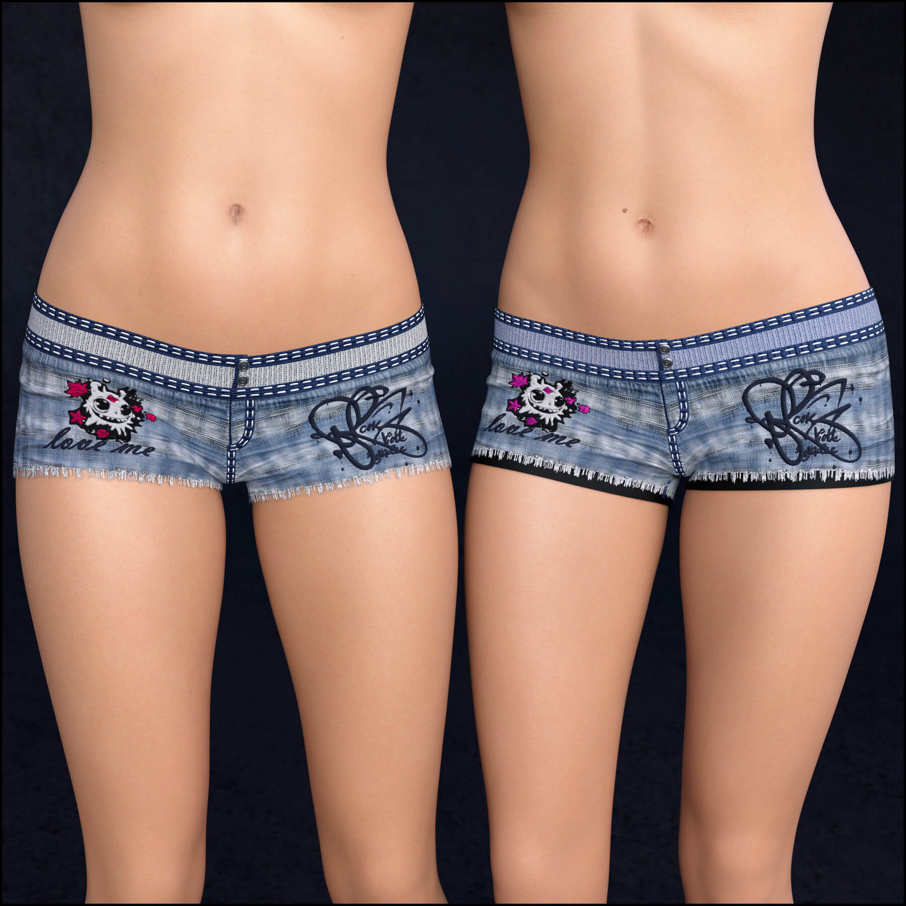 Texture Set 2 for Hot Shorts Daz Content