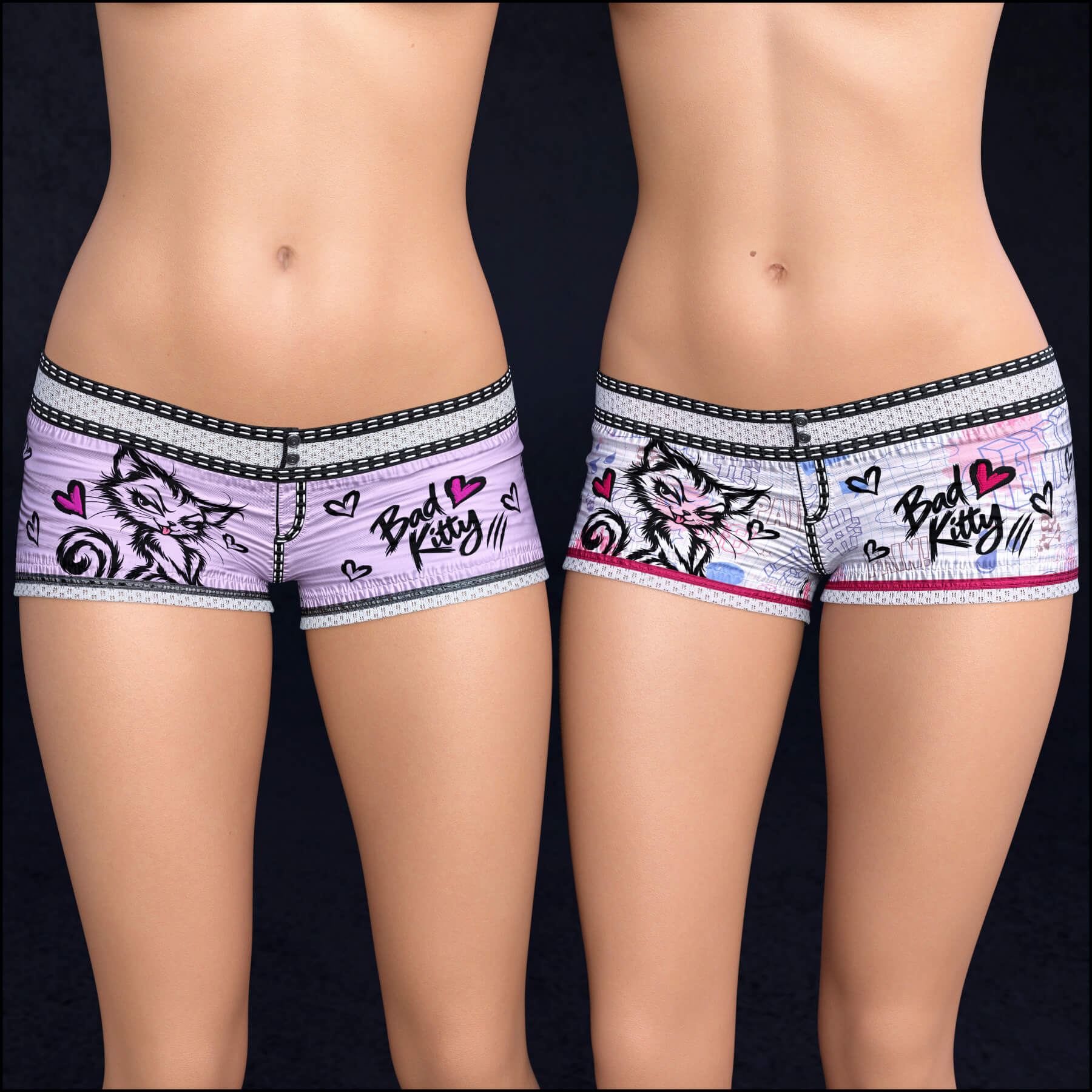 Texture Set 2 for Hot Shorts Daz Content