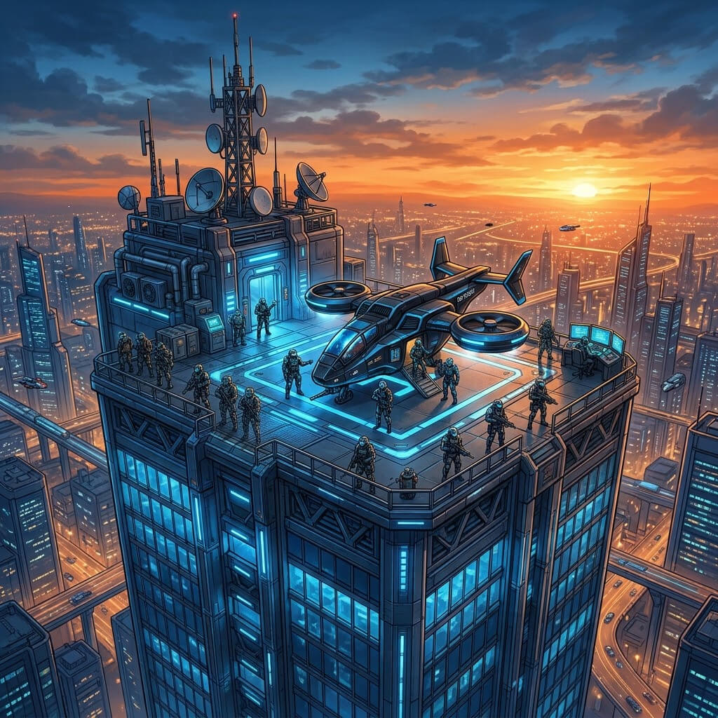 5 Premium 2D Game Building Towers &ndash Futuristic Skybase 2D Game Asset