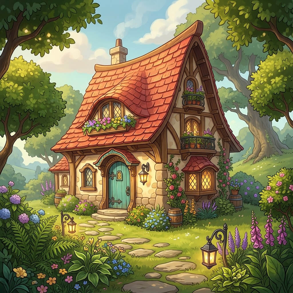 5 Premium 2D Game House Exteriors &ndash Fantasy Homes 2D Game Asset