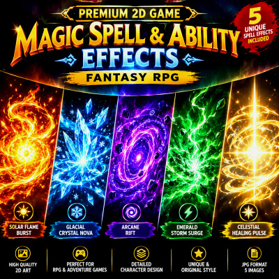 5 Premium 2D Game Magic Spell & Ability Effects &ndash;