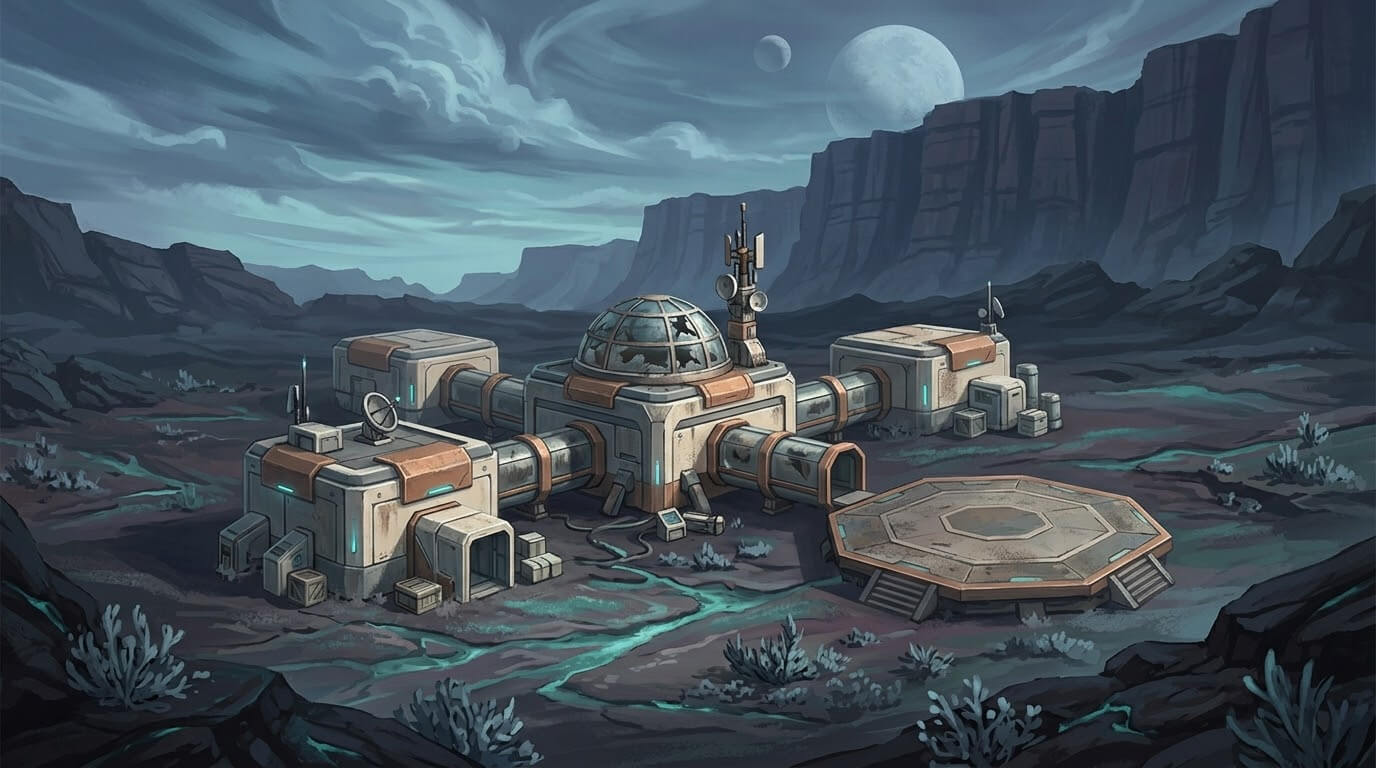 Alien Frontier Worlds &ndash 4 Original Sci-Fi Game Backgro 2D Game Asset