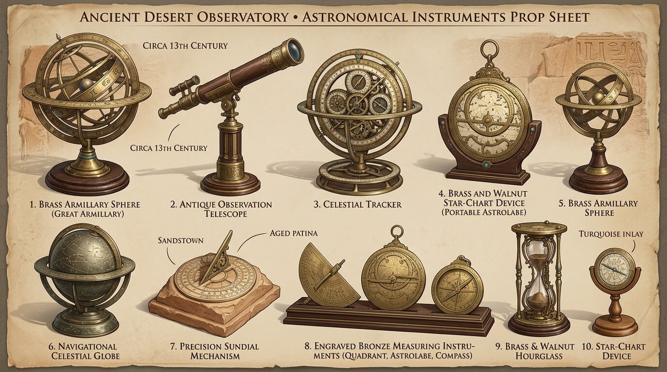 Ancient Desert Observatory 3 Original Game Art Sheets 2D Game Asset