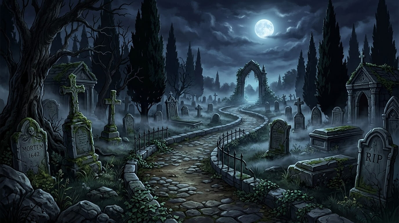 Spooky Cemetery 4 Original 2D Game Backgrounds 2D Game Asset