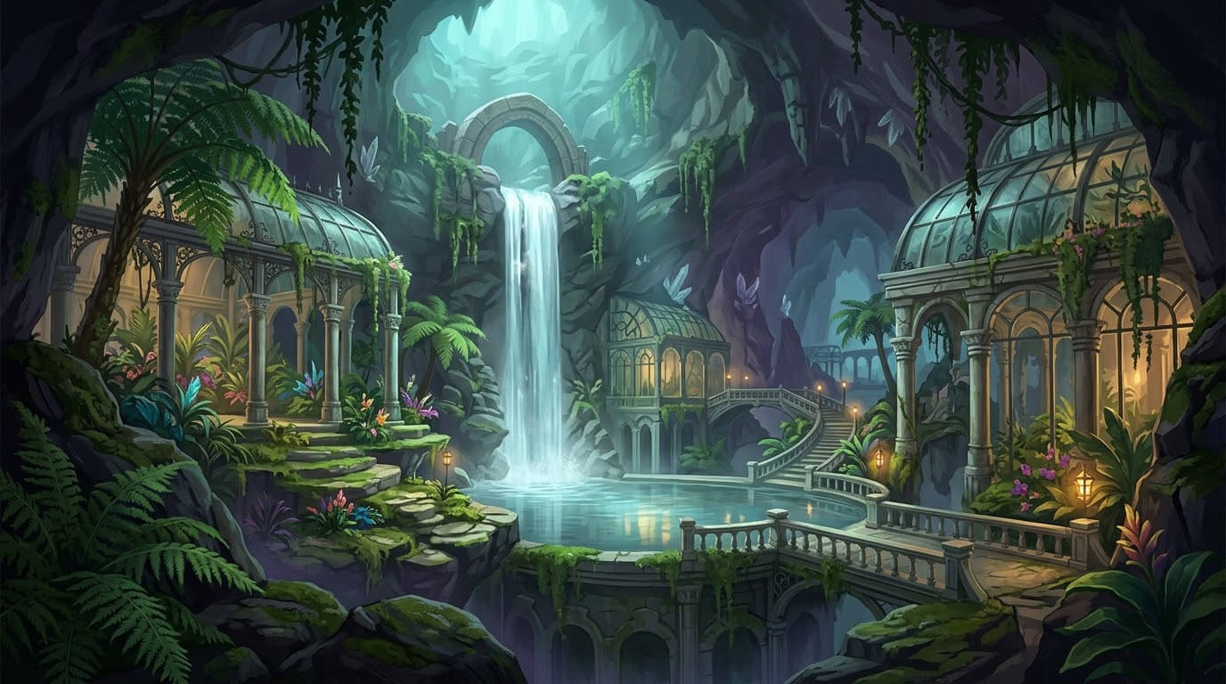 Underground Botanical Conservatory 3 Original 2D Game Back 2D Game Asset
