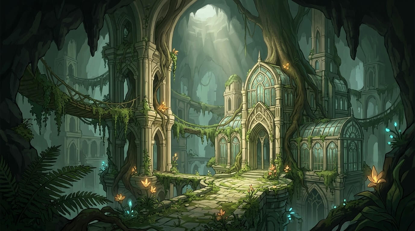 Underground Botanical Conservatory 3 Original 2D Game Back 2D Game Asset